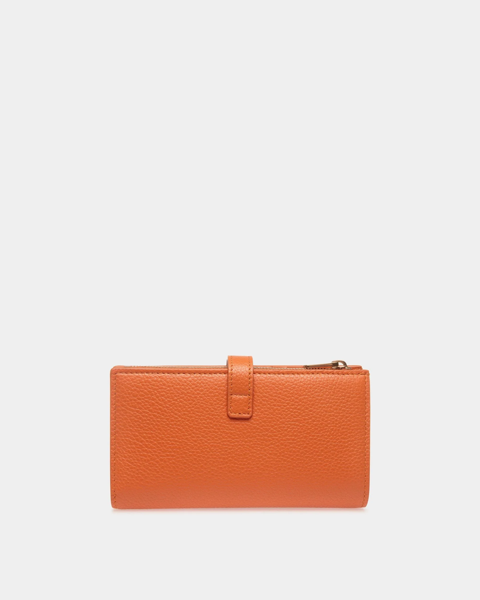 Lock Me Long Wallet in Koi Orange Grained Leather - Image 2