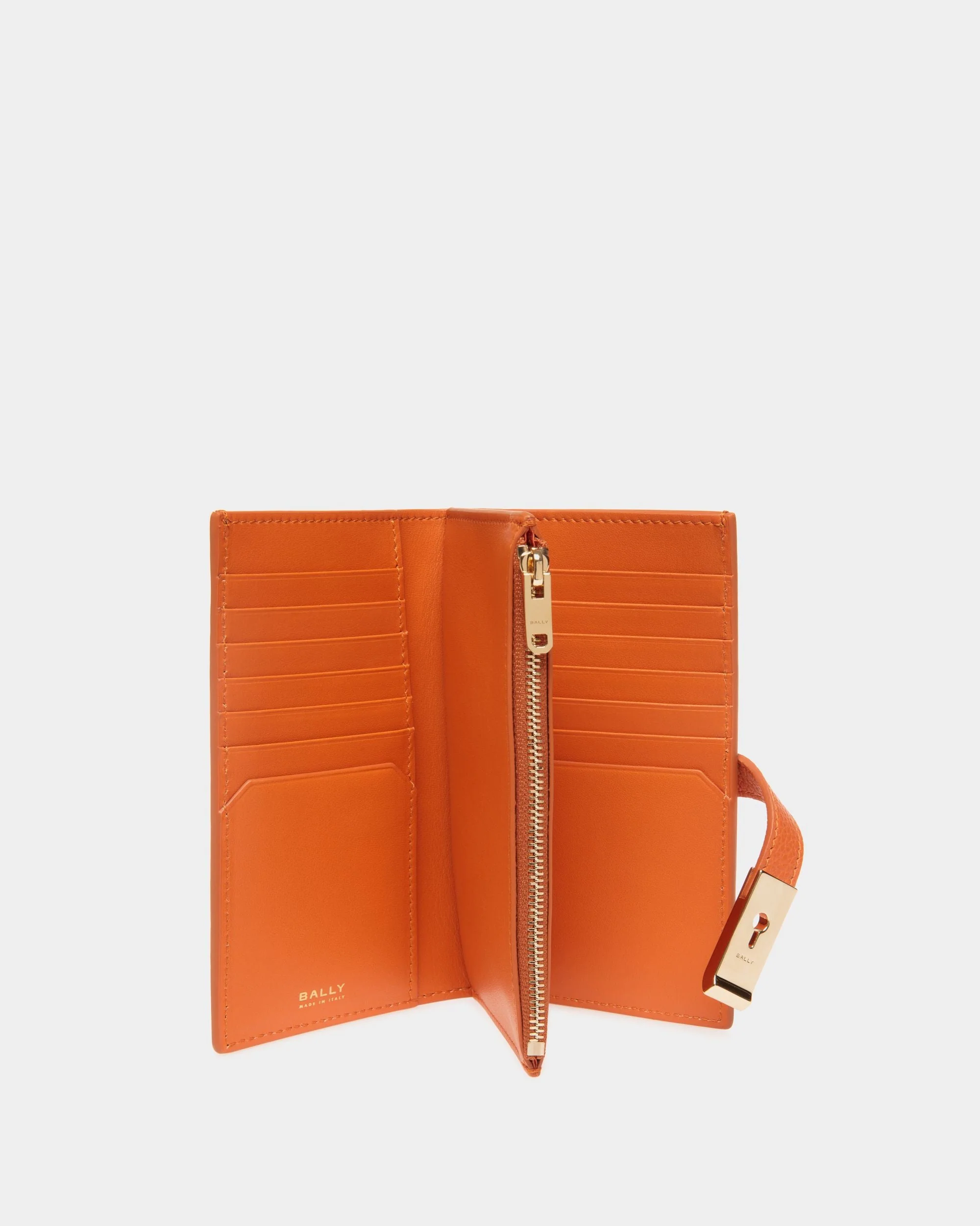 Lock Me Long Wallet in Koi Orange Grained Leather - Image 3