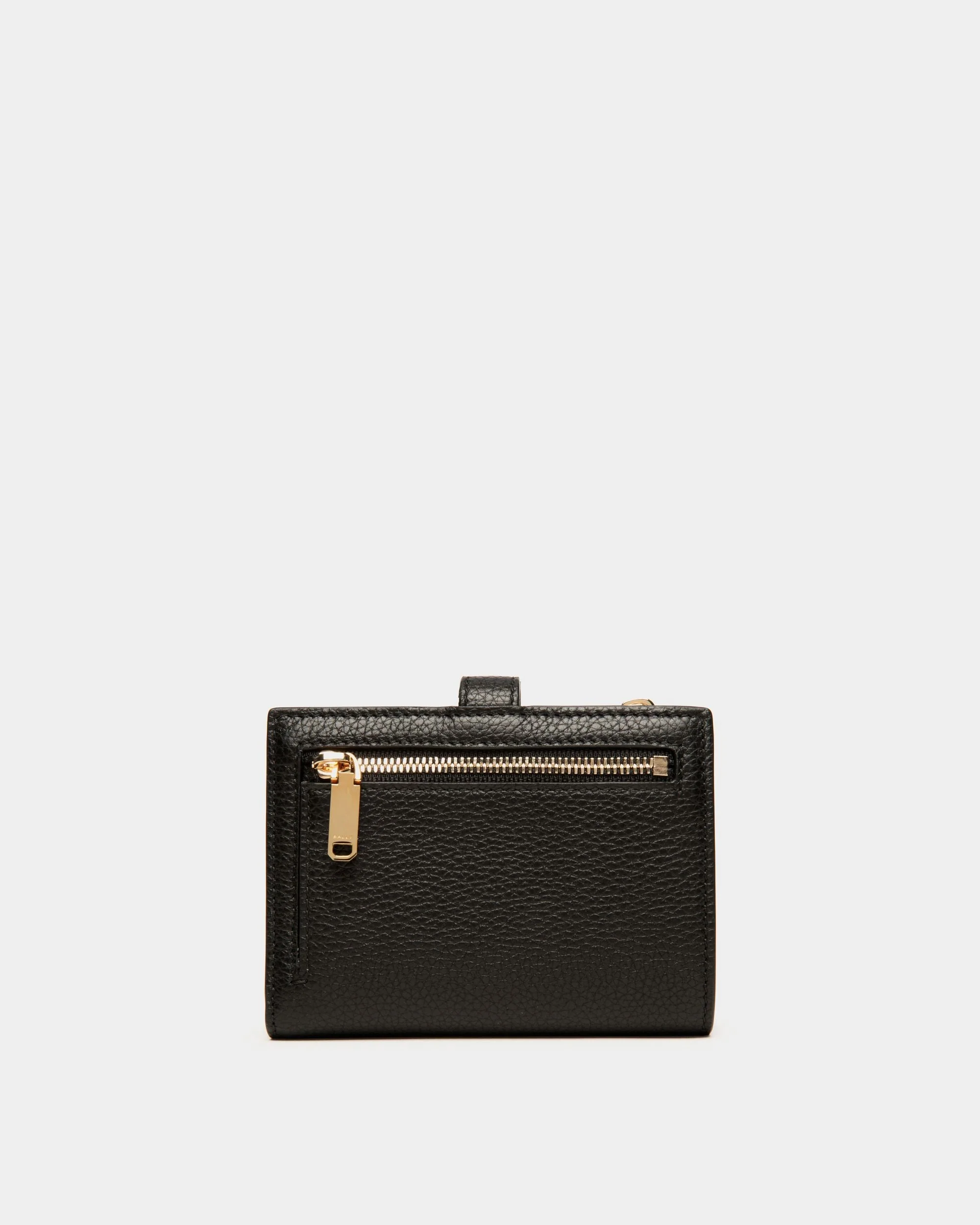 Lock Me Wallet in Black Grained Leather - Image 2