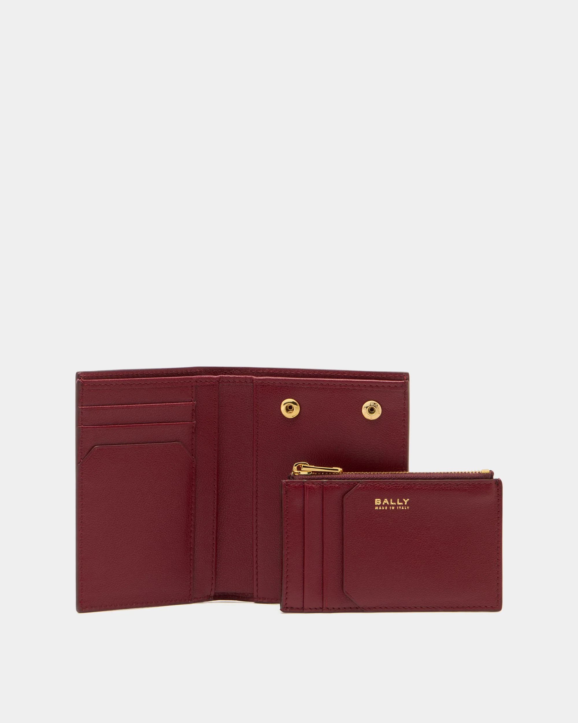Lock Me Wallet in Ruby Red Grained Leather - Image 3