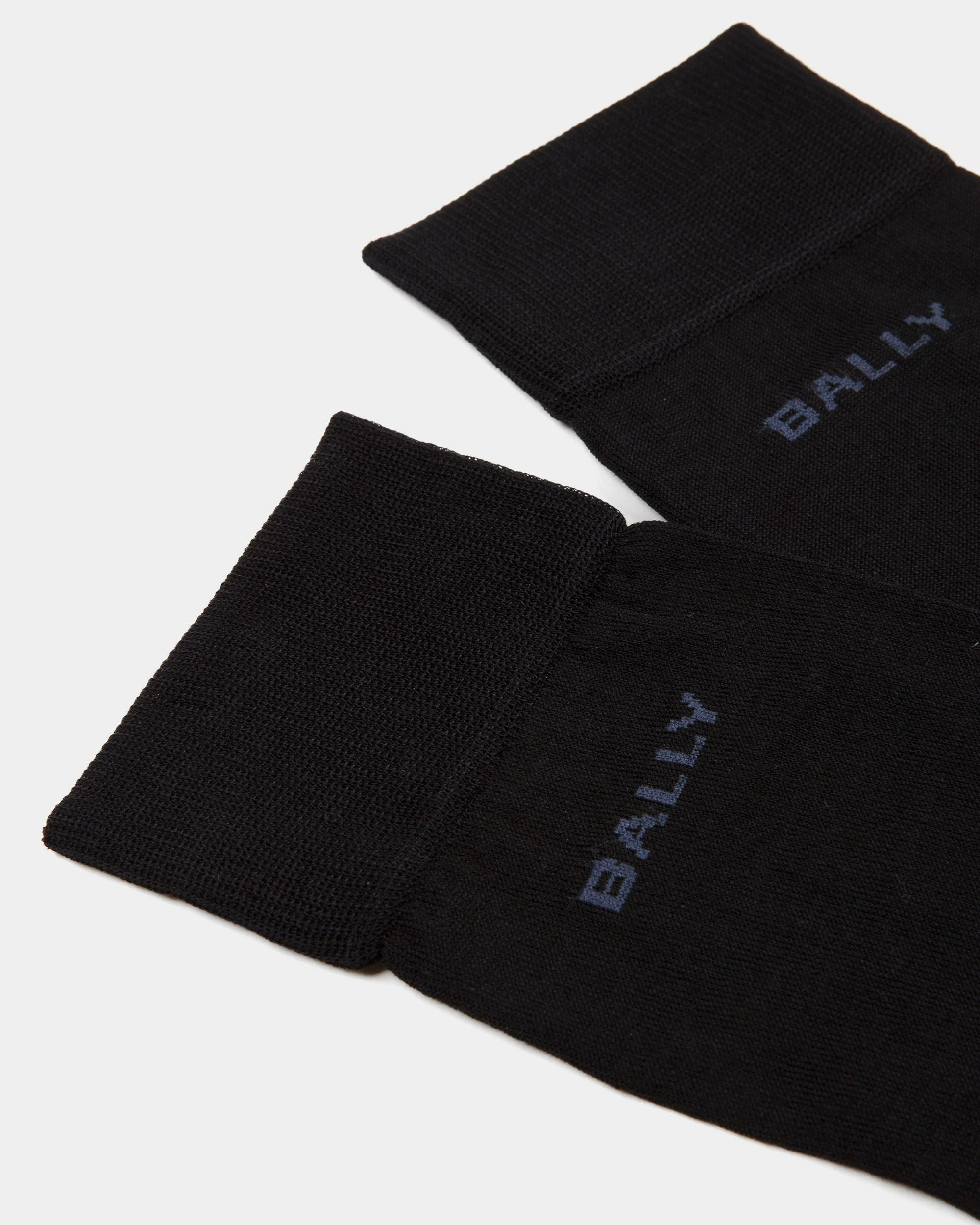 Logo Socks in Navy Blue Cotton - Image 2