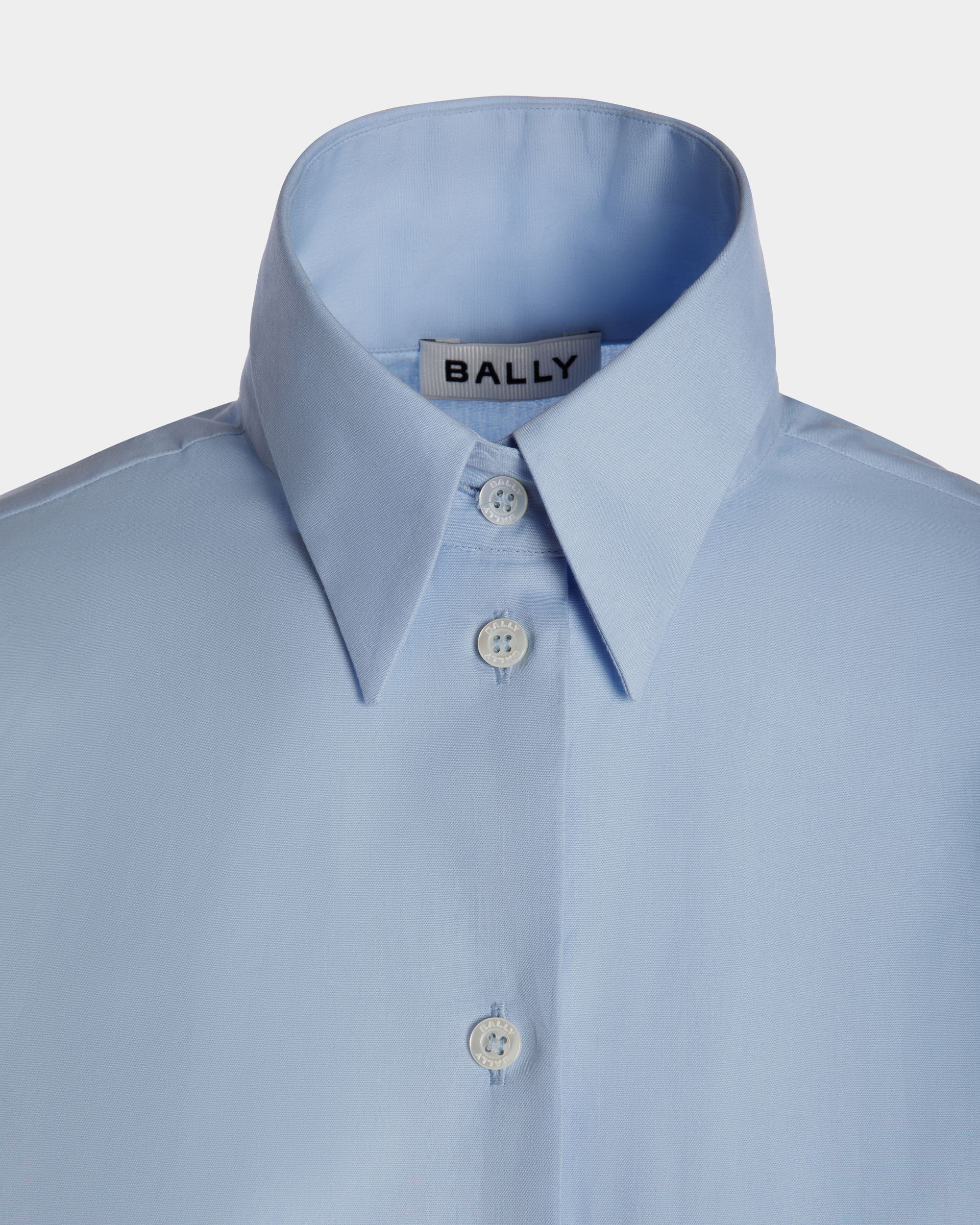 Long Sleeve Shirt In Light Blue Cotton - Image 4