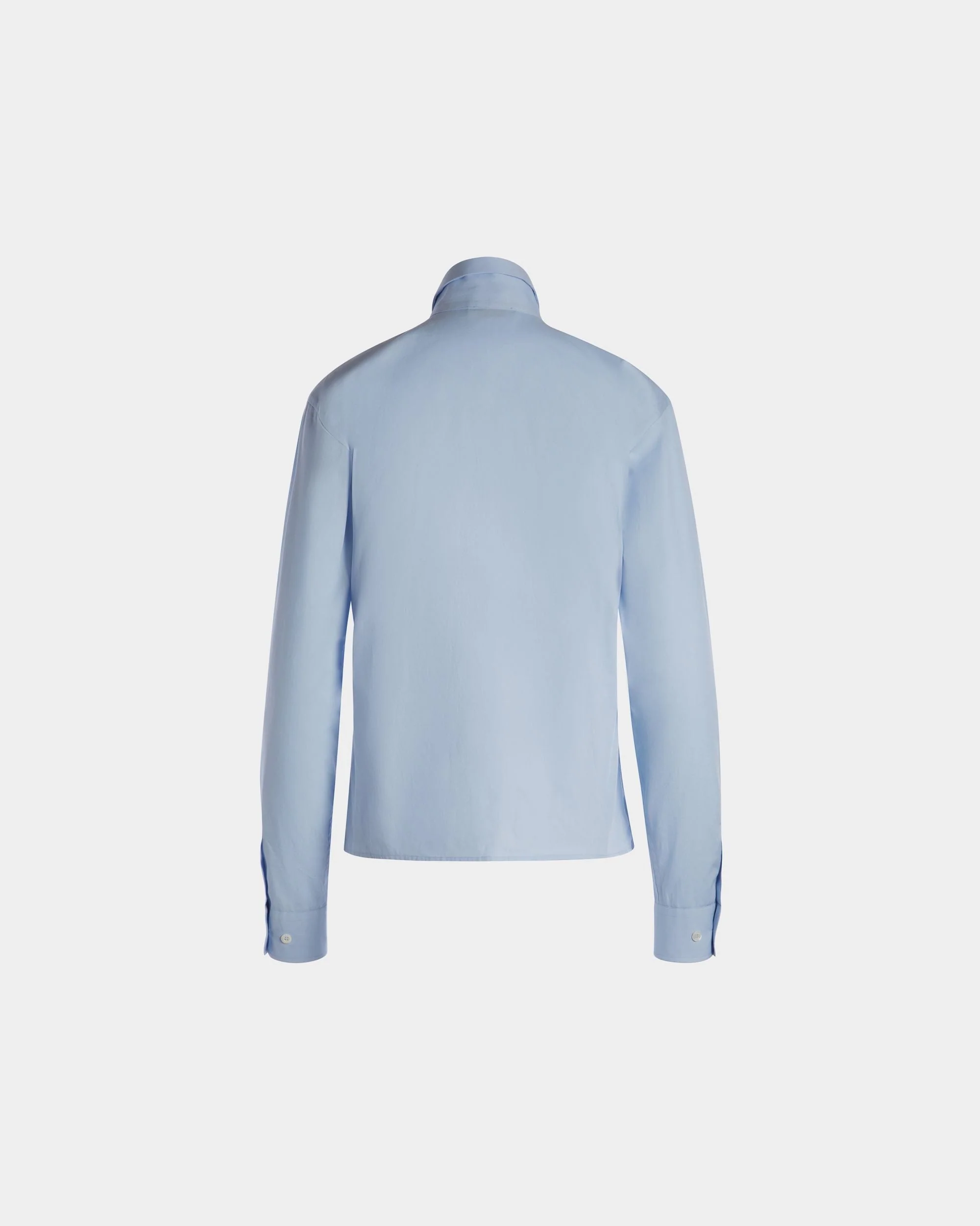 Long Sleeve Shirt In Light Blue Cotton - Image 6