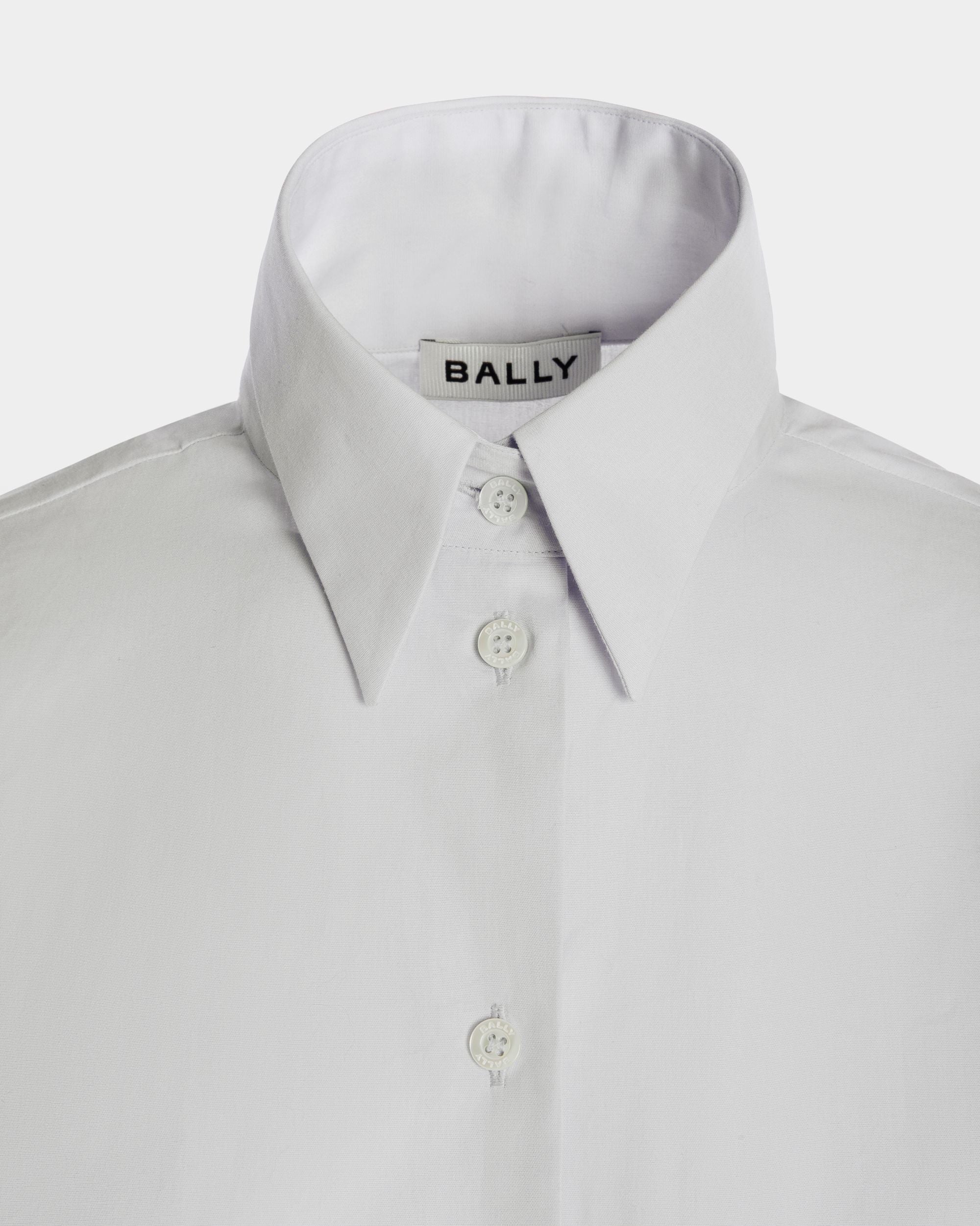 Long Sleeve Shirt in White Cotton - Image 3