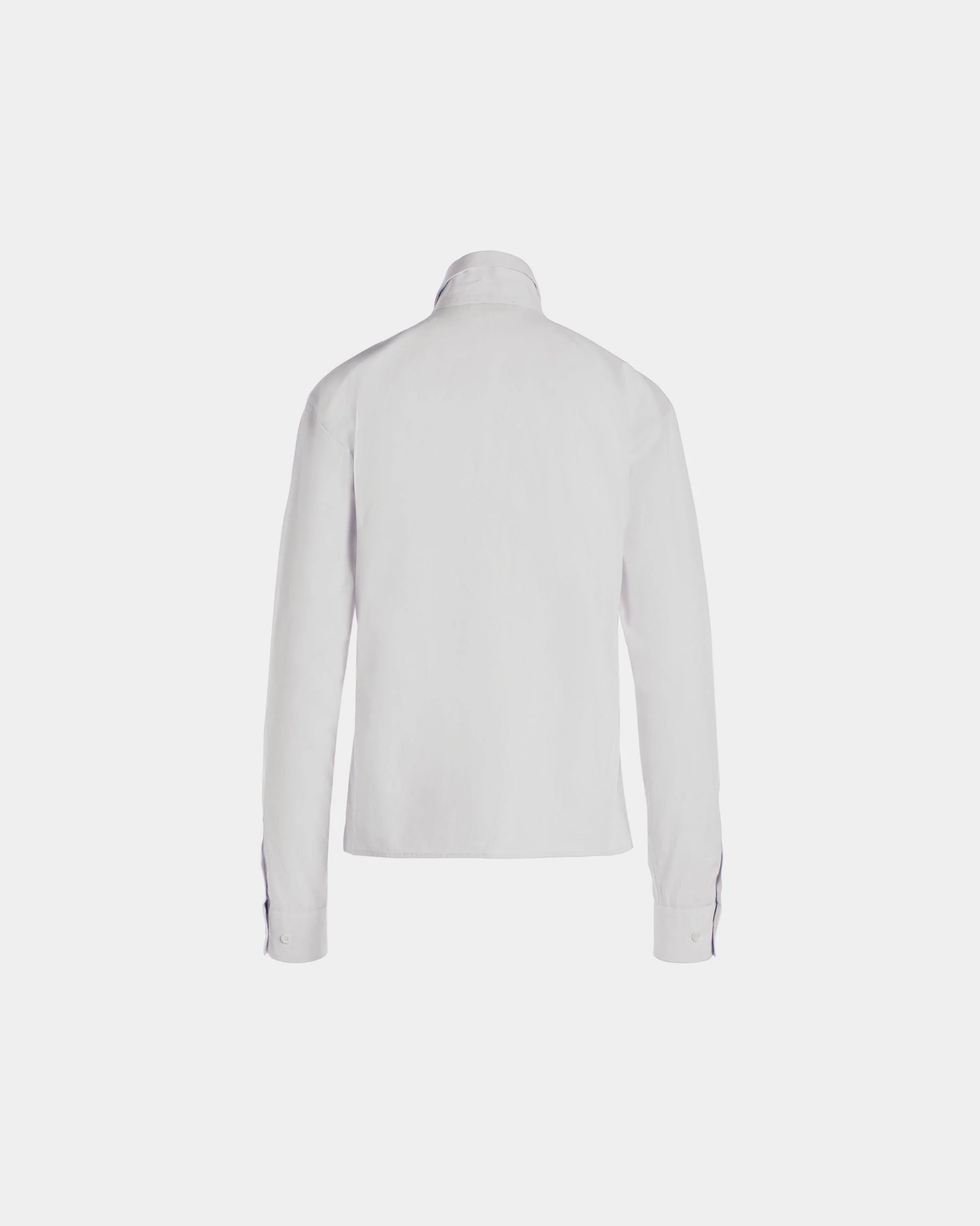 Long Sleeve Shirt in White Cotton - Image 5