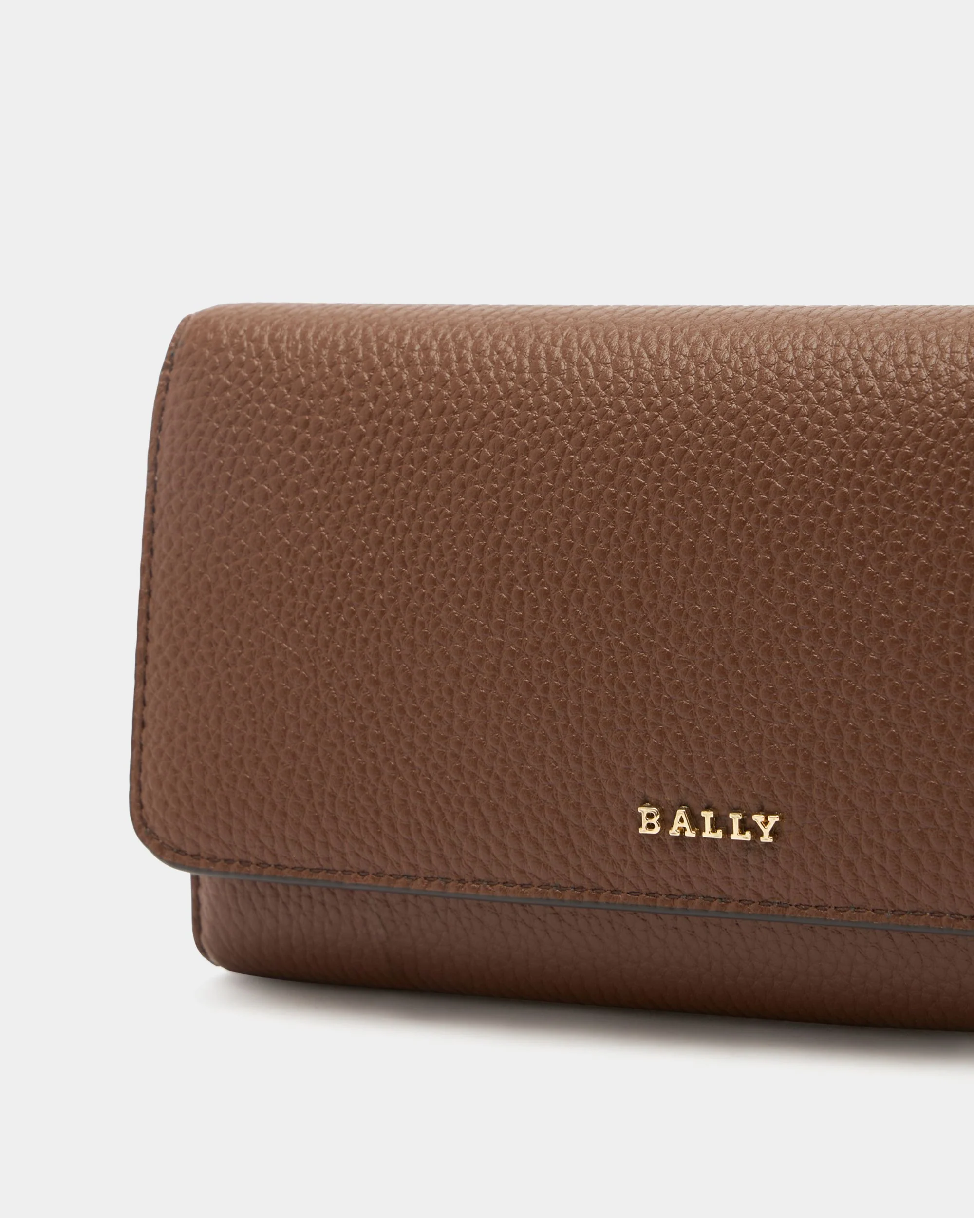 Long Wallet in Brown Grained Leather - Image 4