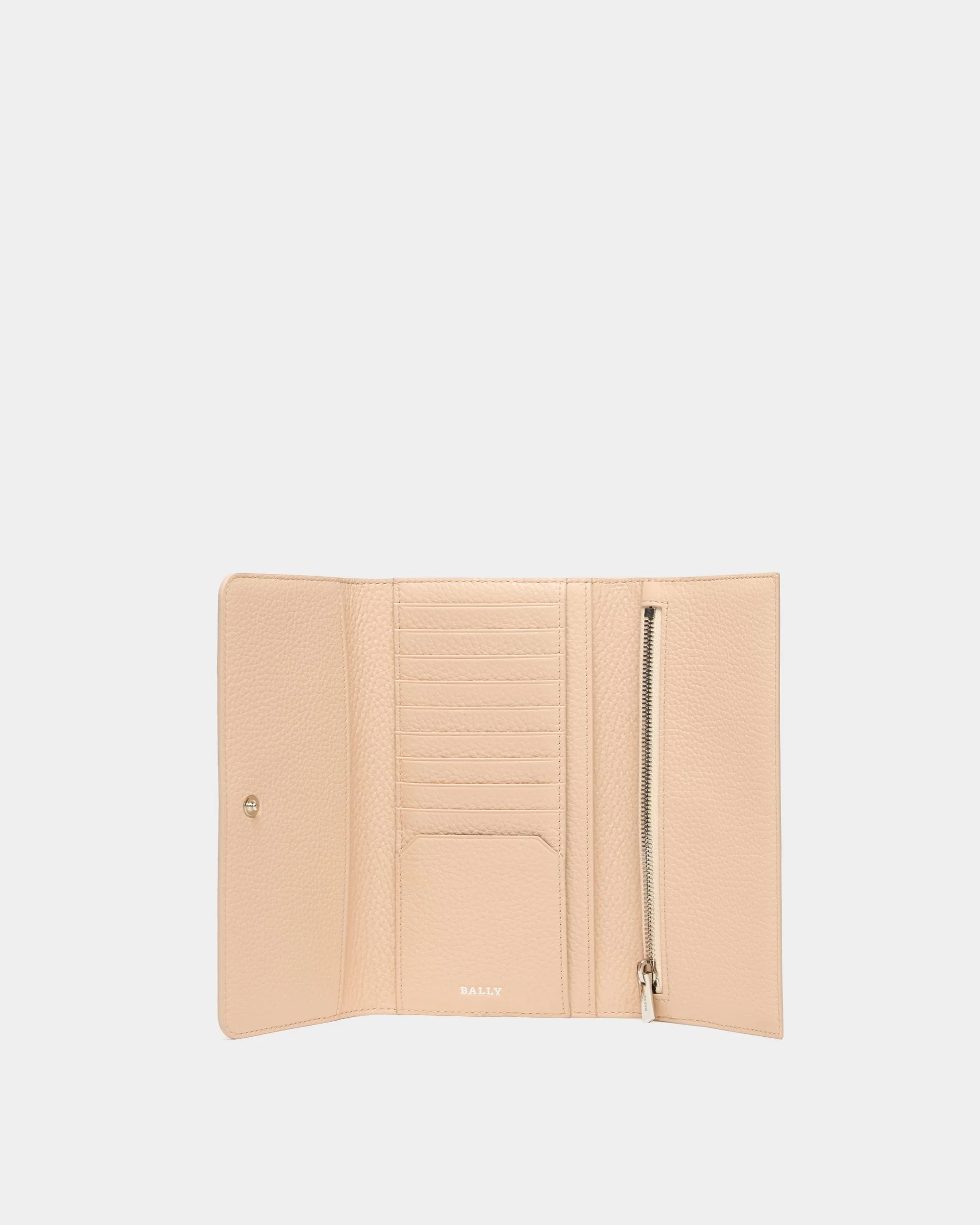 Long Wallet In Nude Grained Leather - Image 3