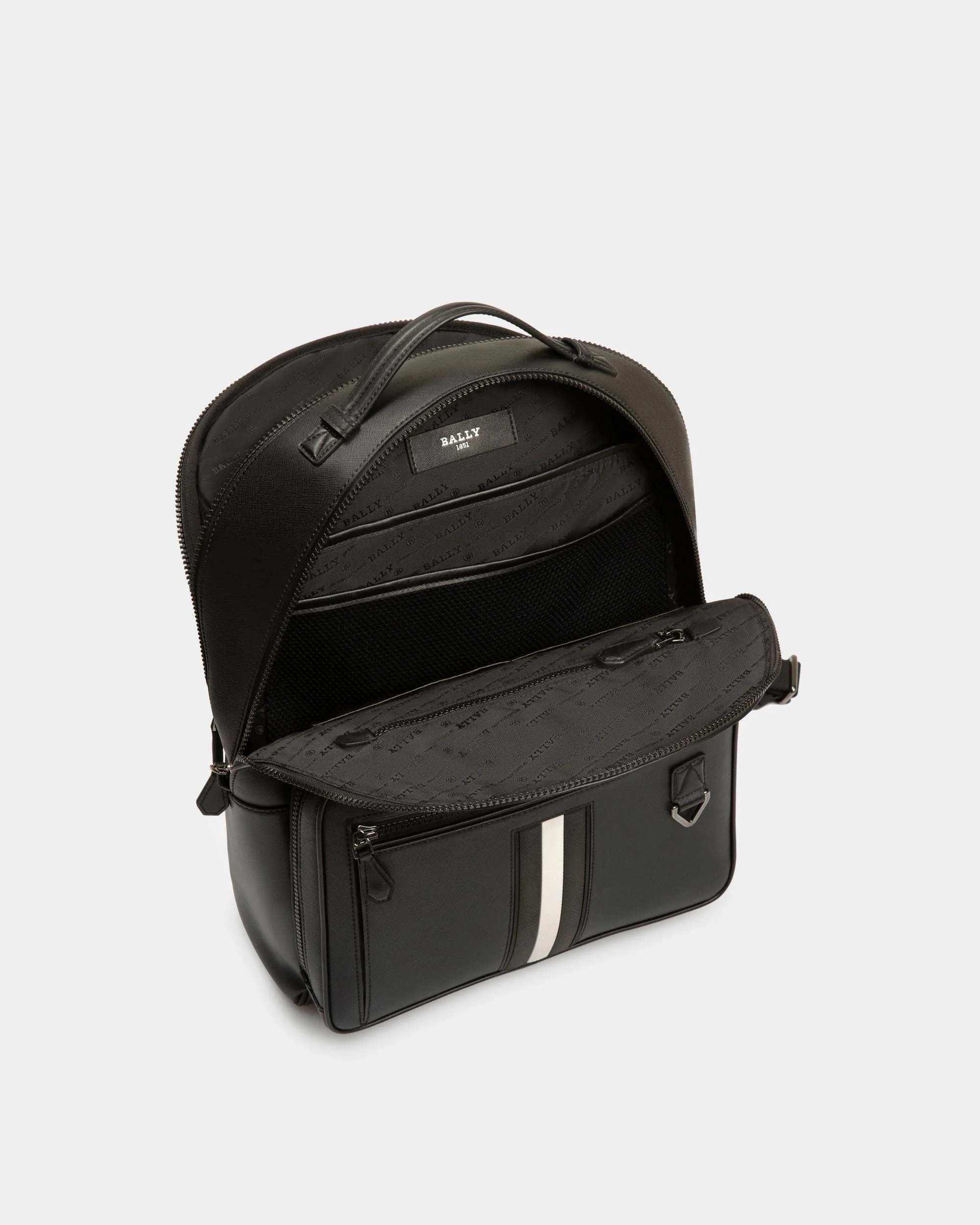 Mavrick Leather Backpack In Black - Image 4