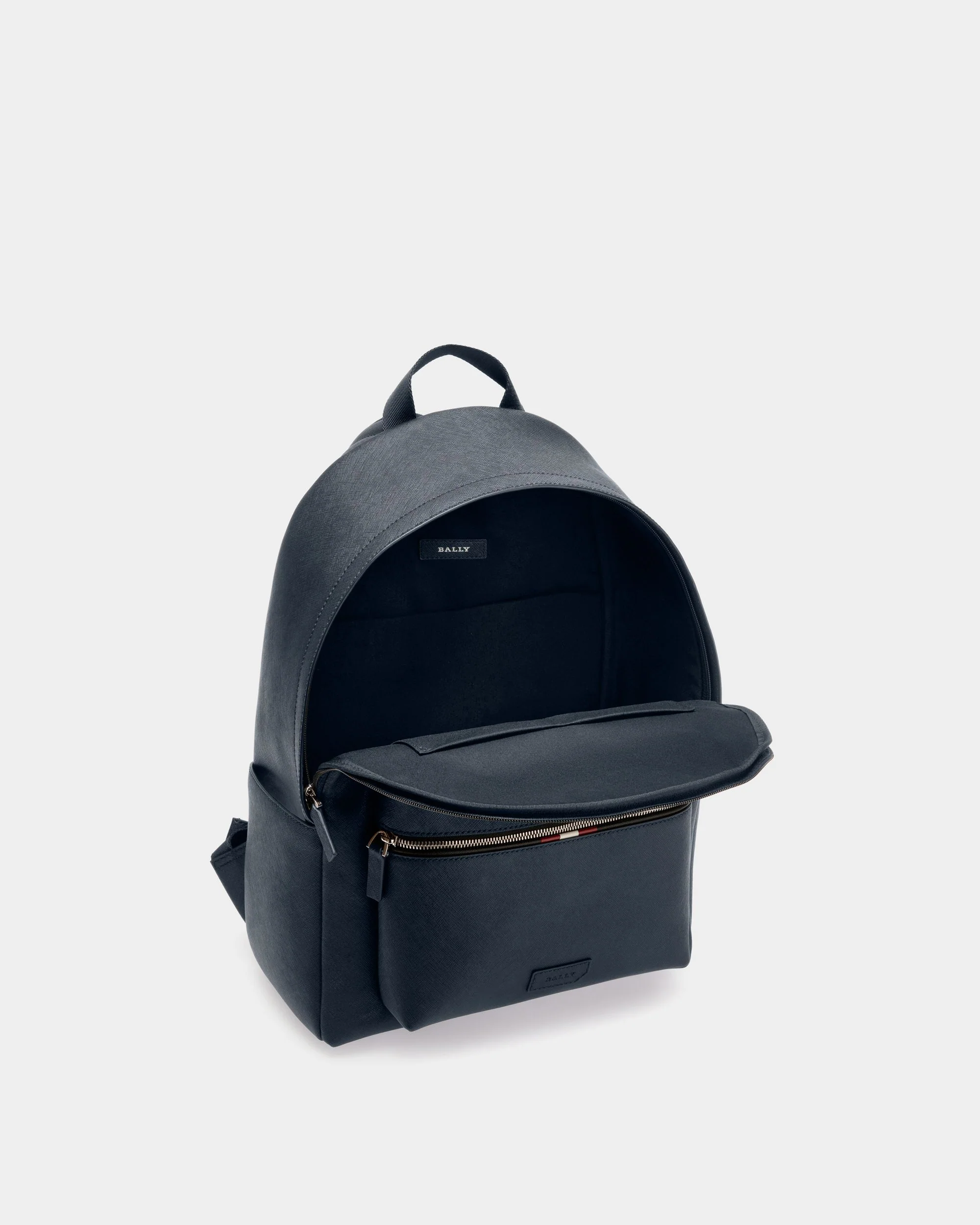 Men's Blue Leather Business Casual Backpack - Image 4