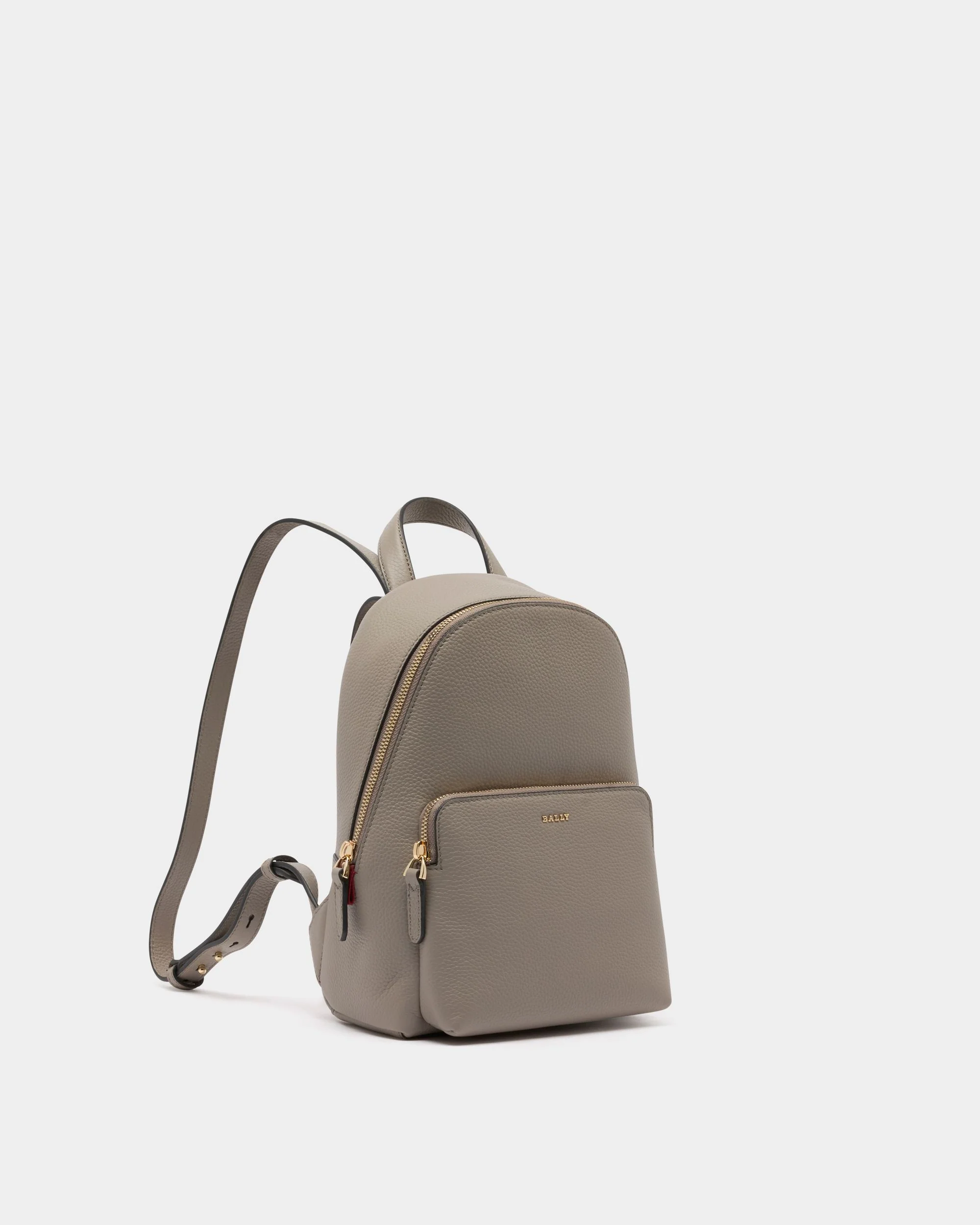 Mini Backpack in Taupe Grained Leather - Image 4