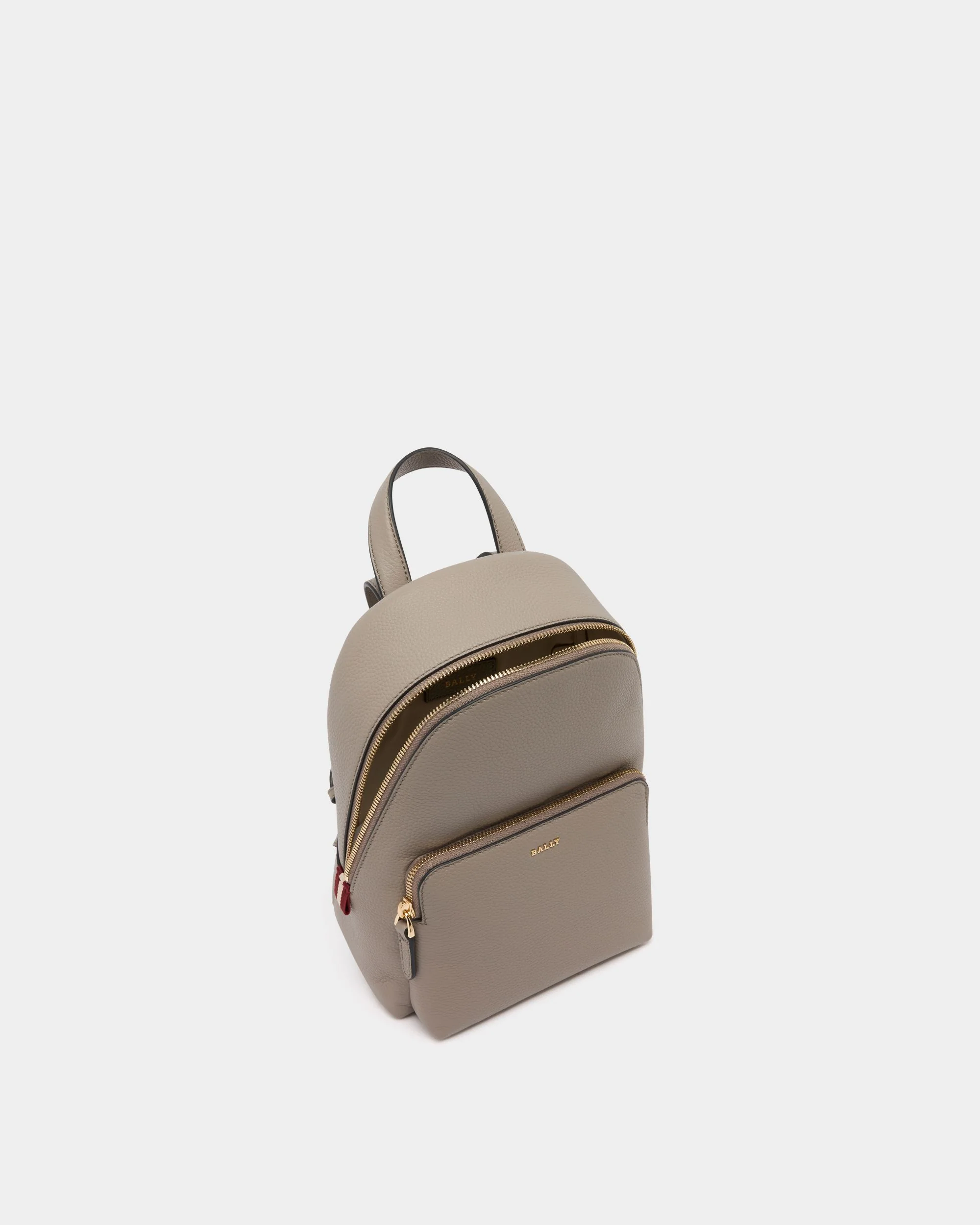 Mini Backpack in Taupe Grained Leather - Image 5