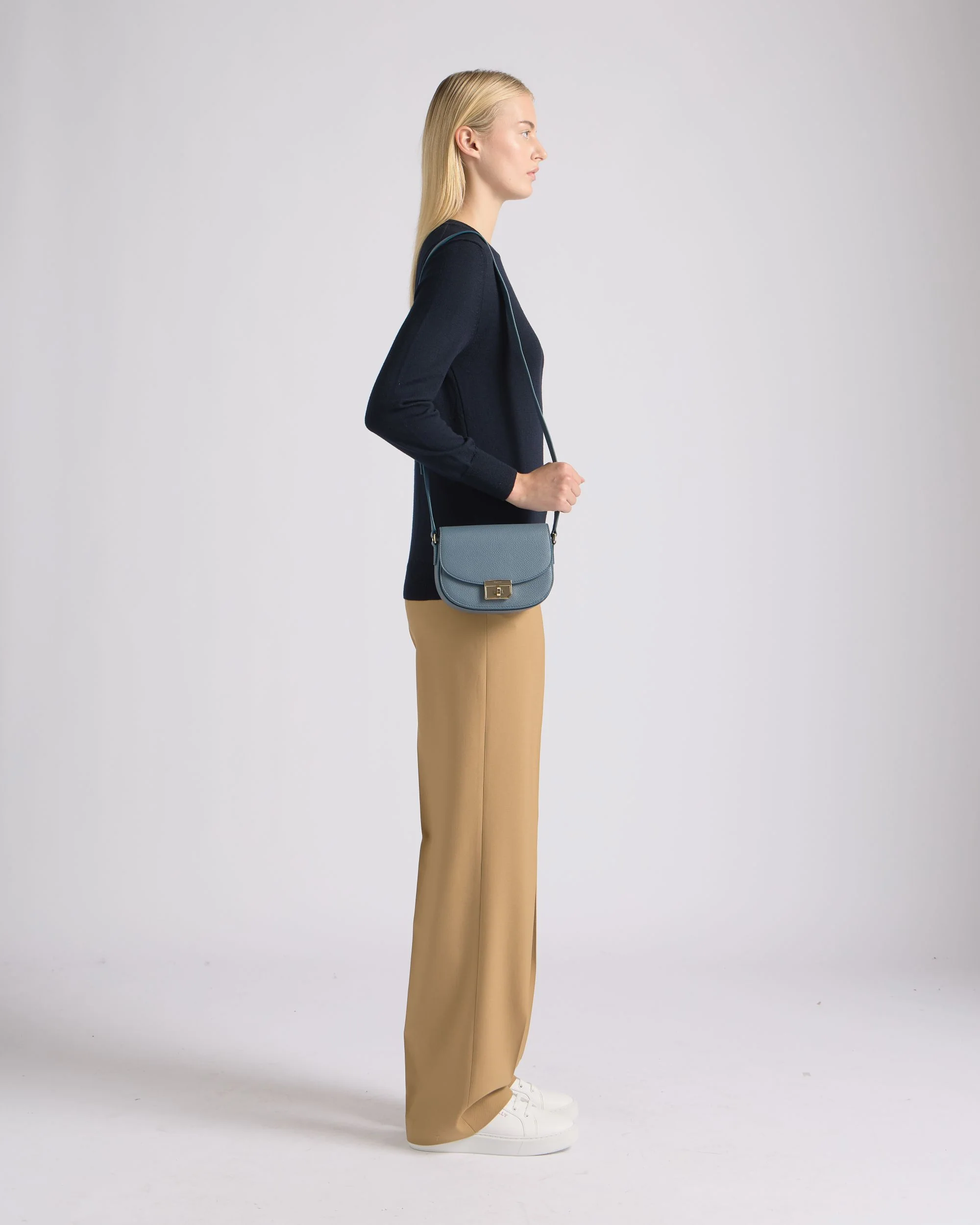 Mini Bag in Blue Grained Leather - Image 2