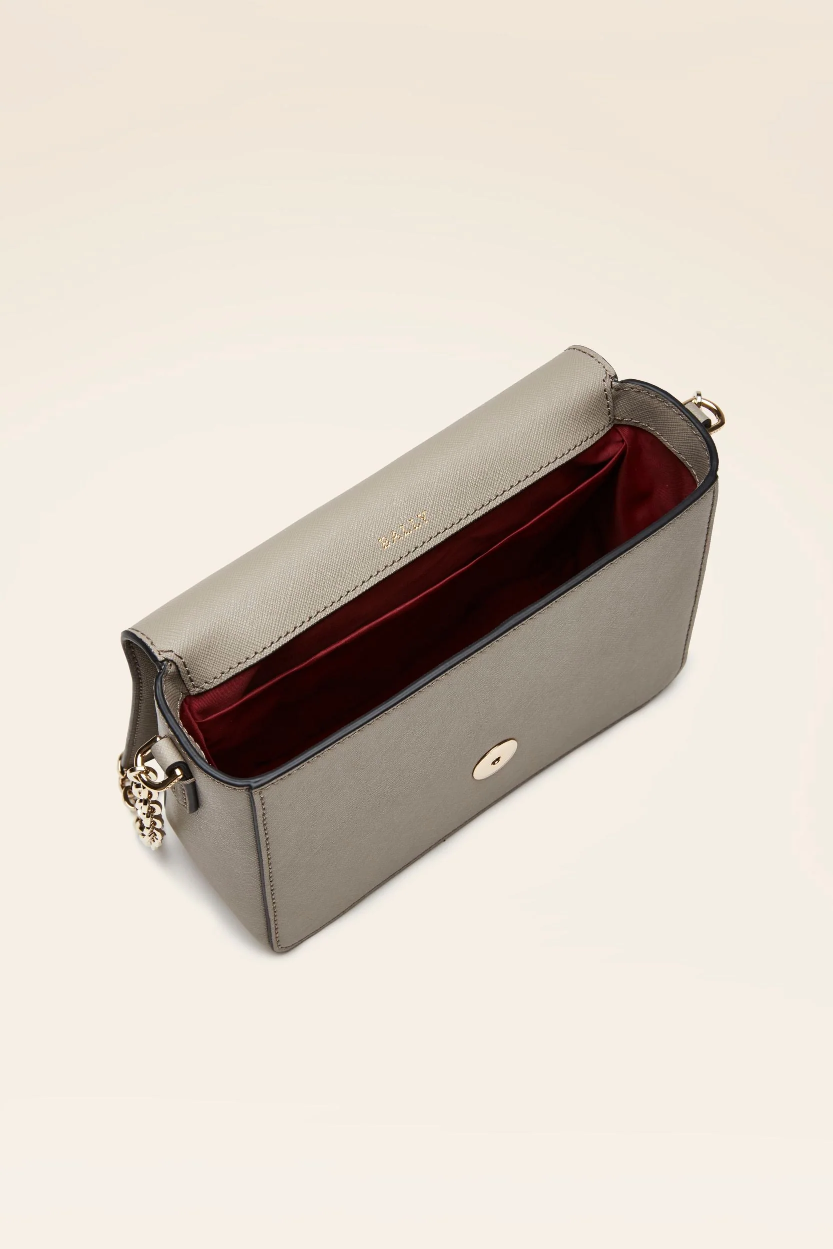 Mini Bag in Grey Embossed Leather With a Bally Ribbon - Image 3