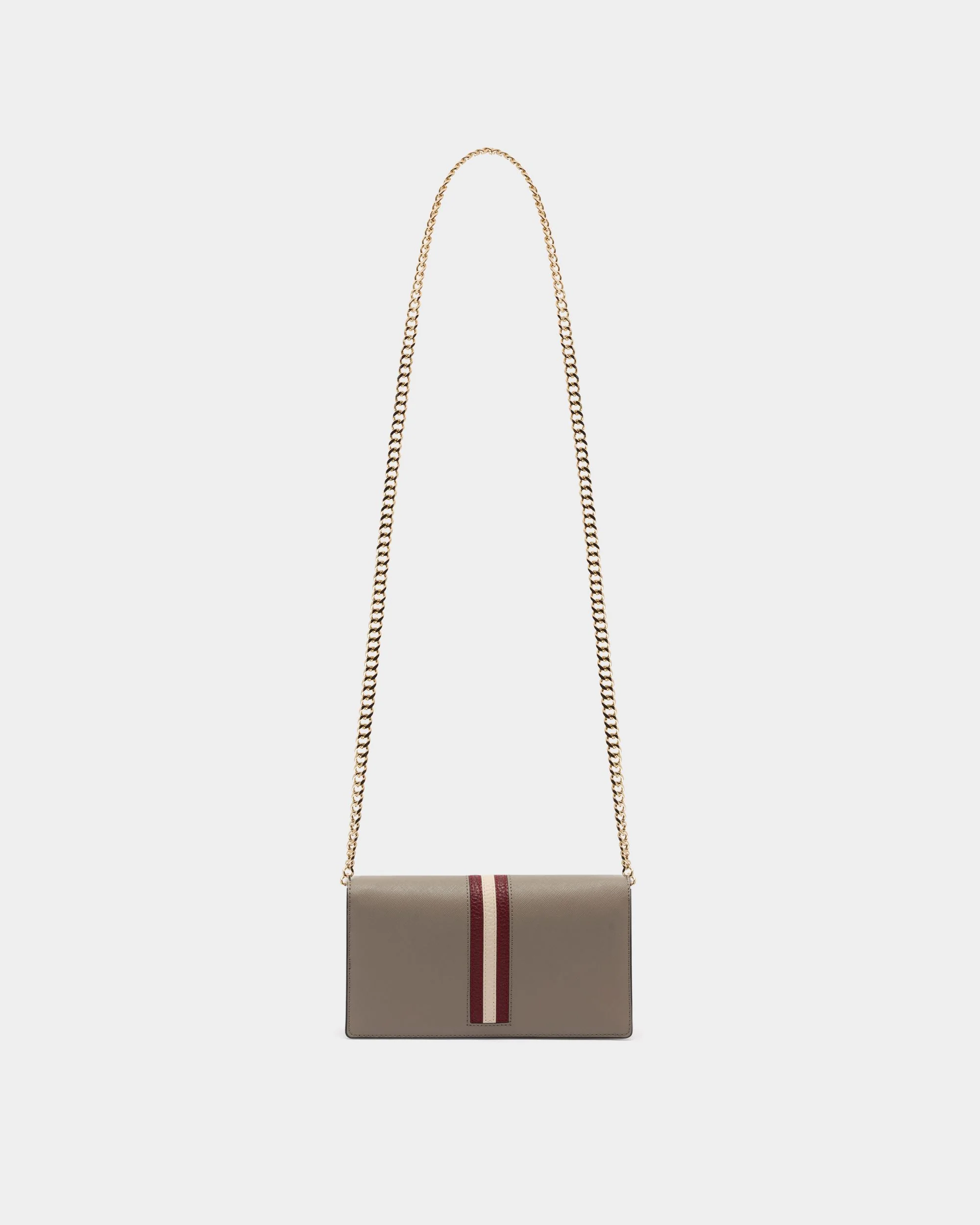 Mini Bag in Taupe Embossed Leather With a Bally Ribbon - Image 3