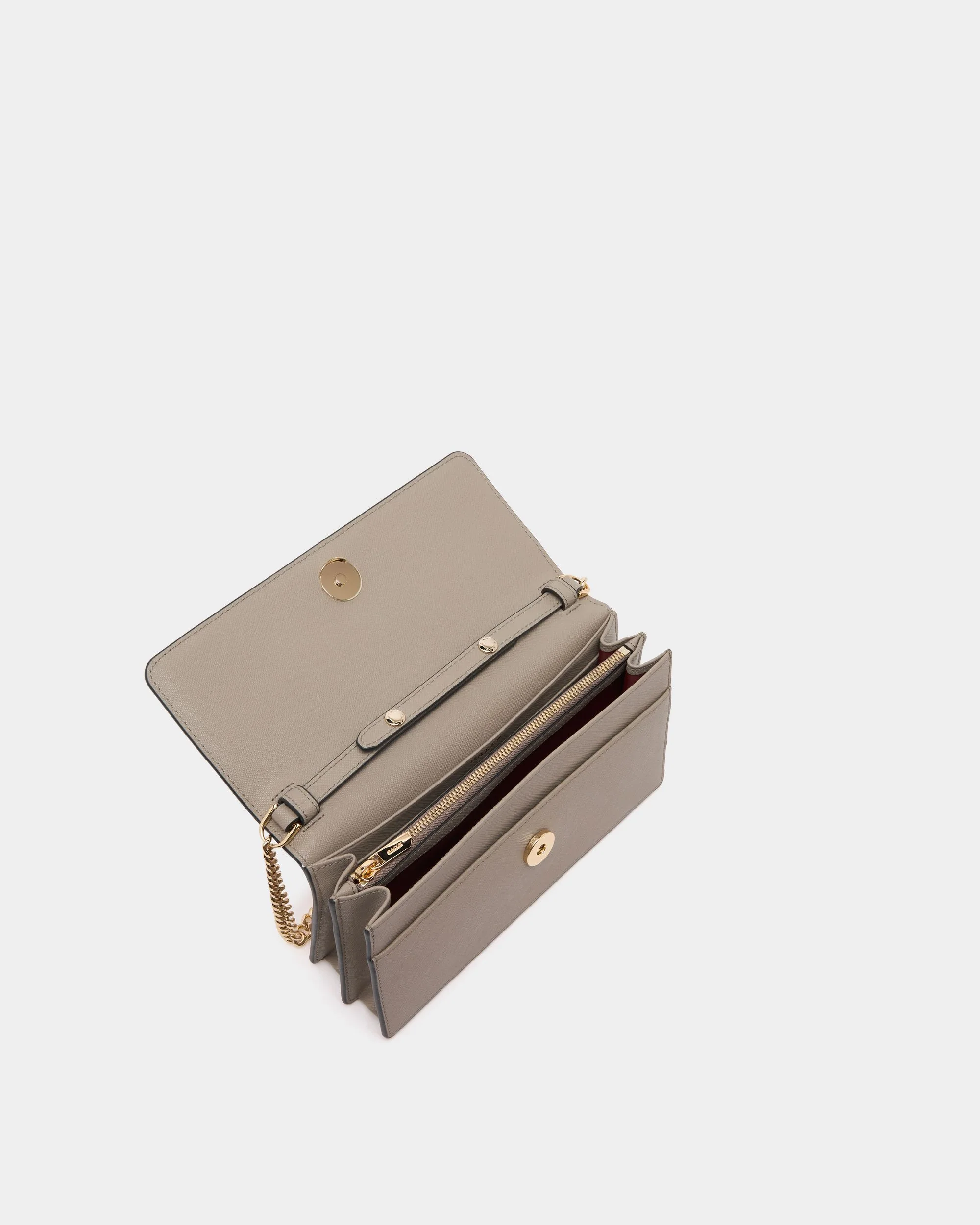 Mini Bag in Taupe Embossed Leather With a Bally Ribbon - Image 5