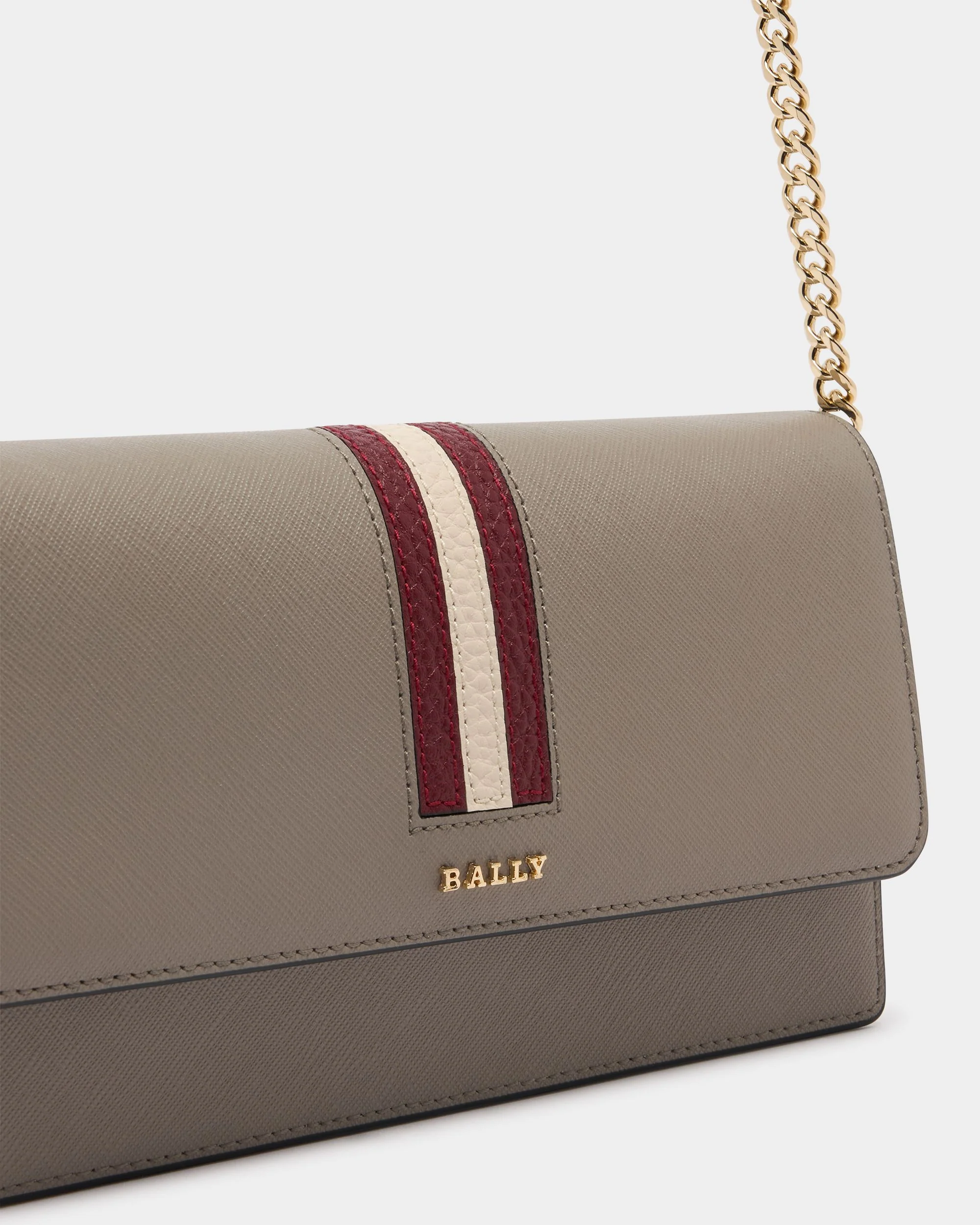 Mini Bag in Taupe Embossed Leather With a Bally Ribbon - Image 6