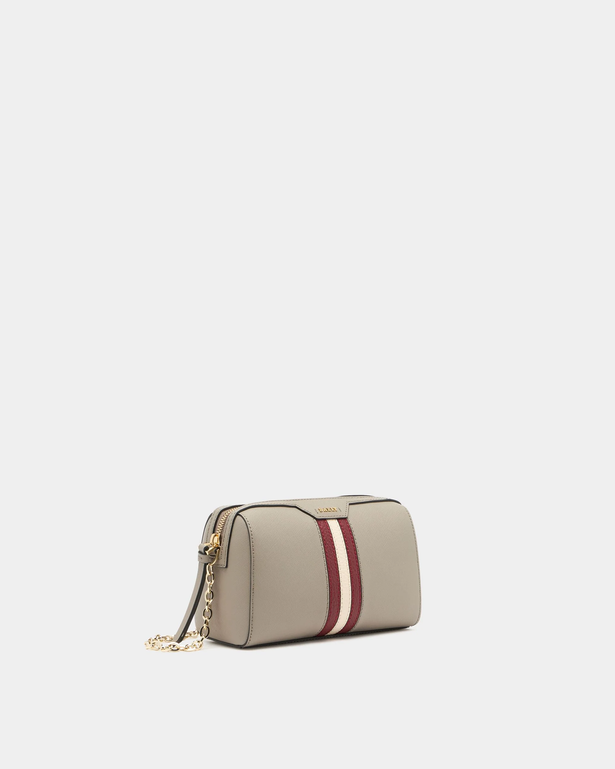 Mini Bag in Taupe Embossed Leather With a Bally Ribbon - Image 3