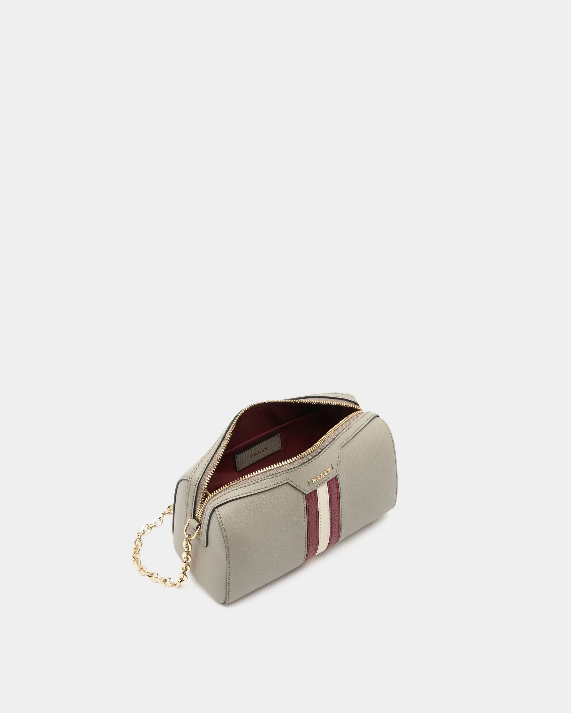 Mini Bag in Taupe Embossed Leather With a Bally Ribbon - Image 4