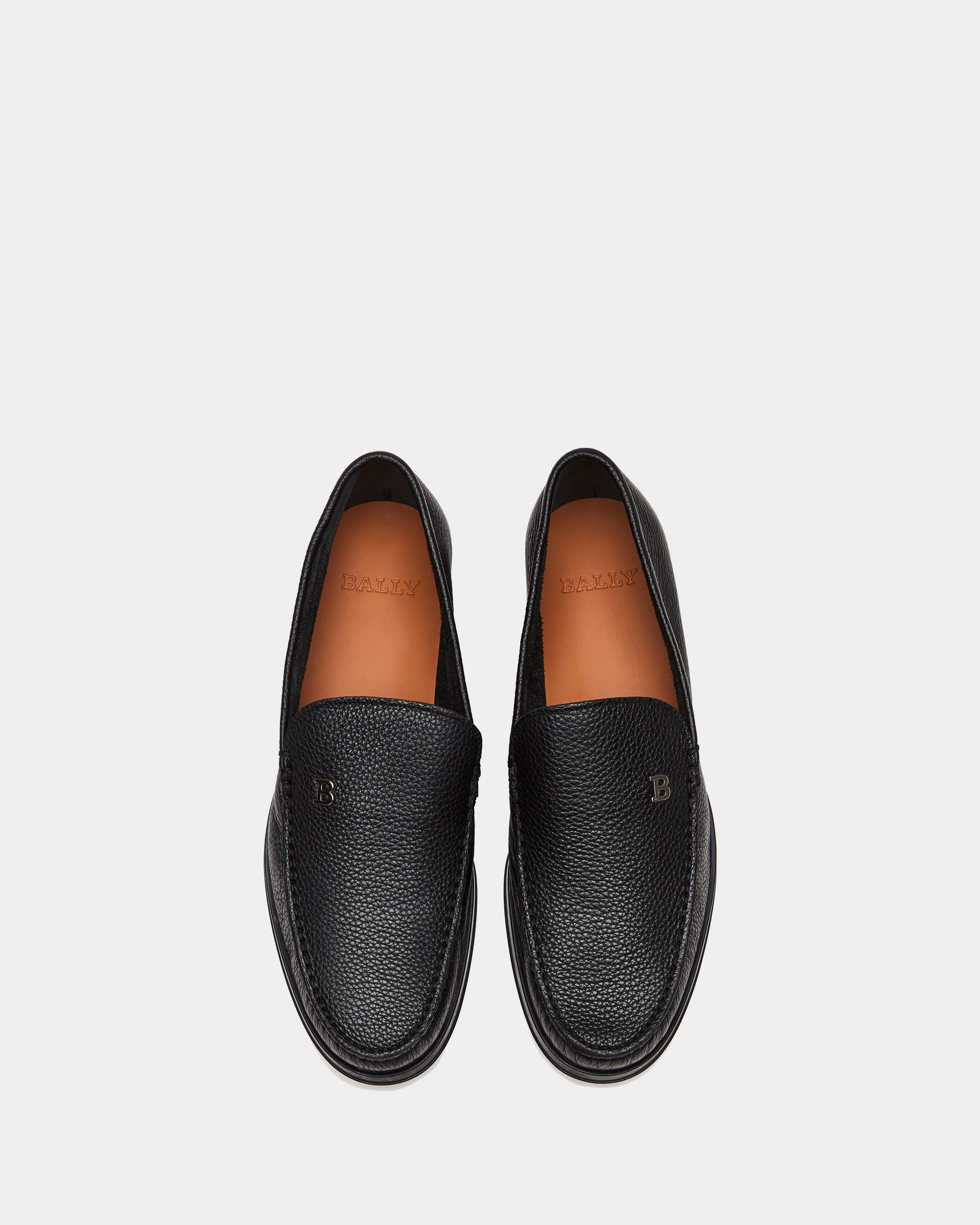 Moccasin in Black Grained Leather - Image 5