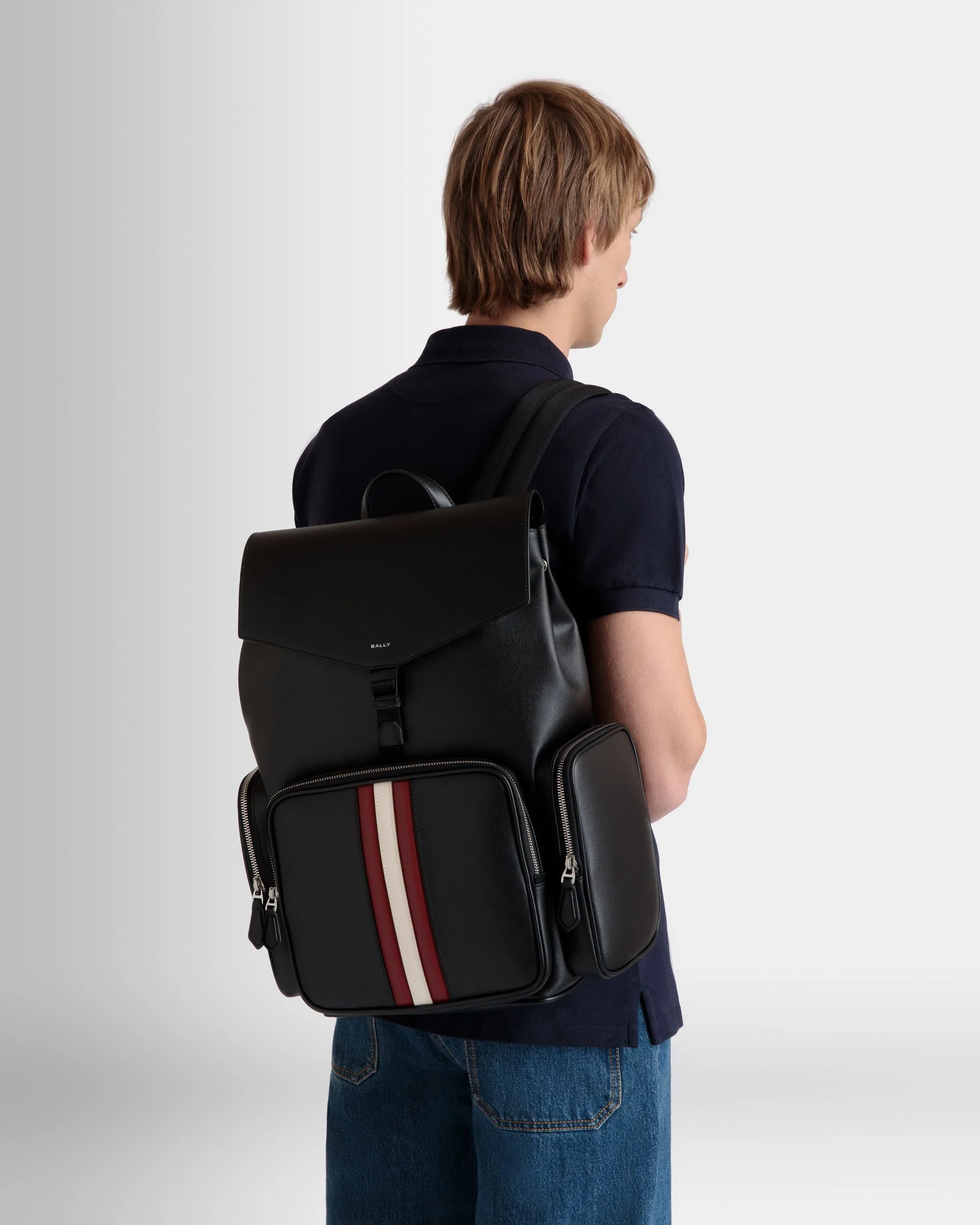 Mythos Backpack in Black Recycled Leather - Image 2