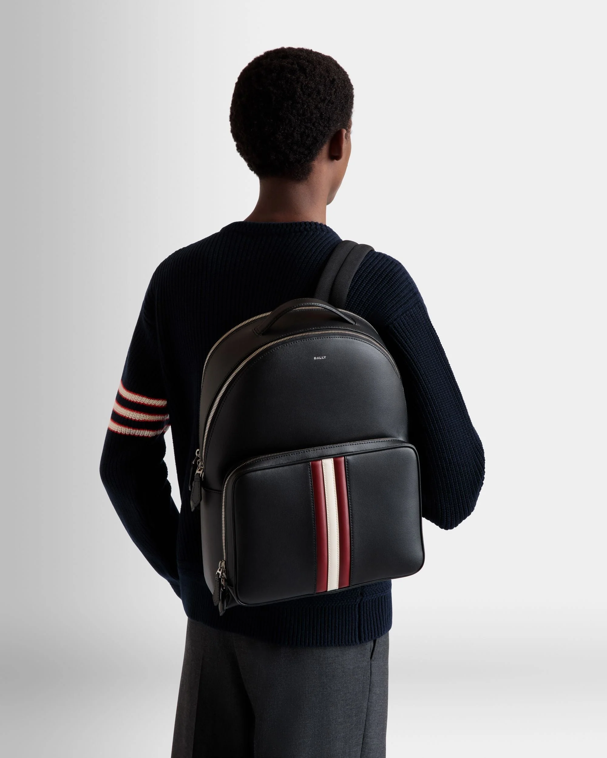 Mythos Backpack In Black Recycled Leather - Image 2