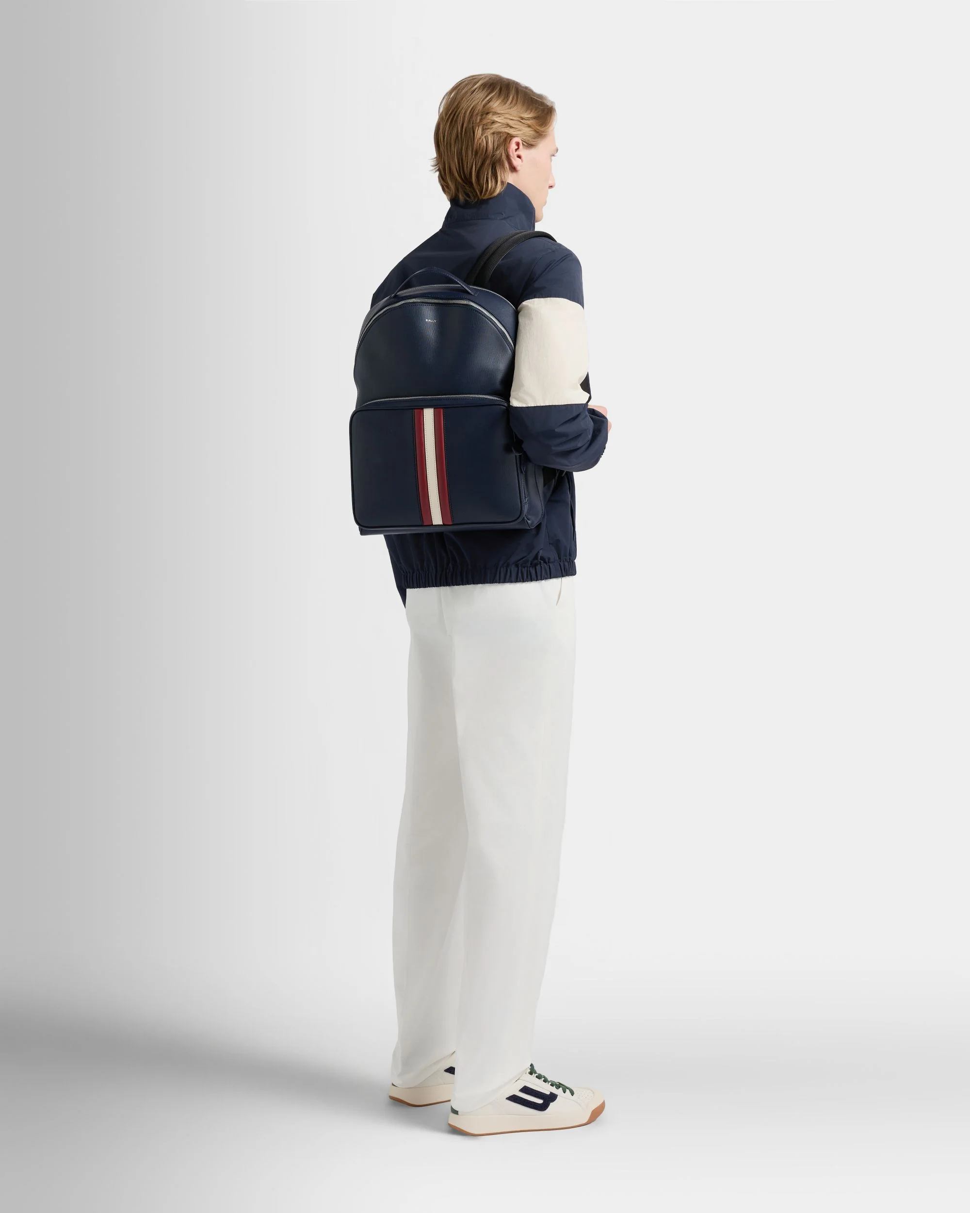 Mythos Backpack in Navy Blue Recycled Leather - Image 2