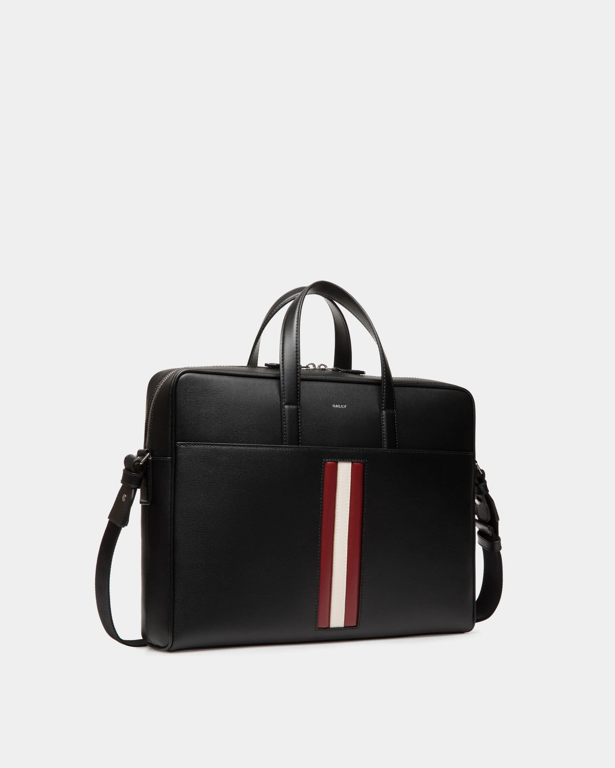 Mythos Briefcase In Black Recycled Leather - Image 4