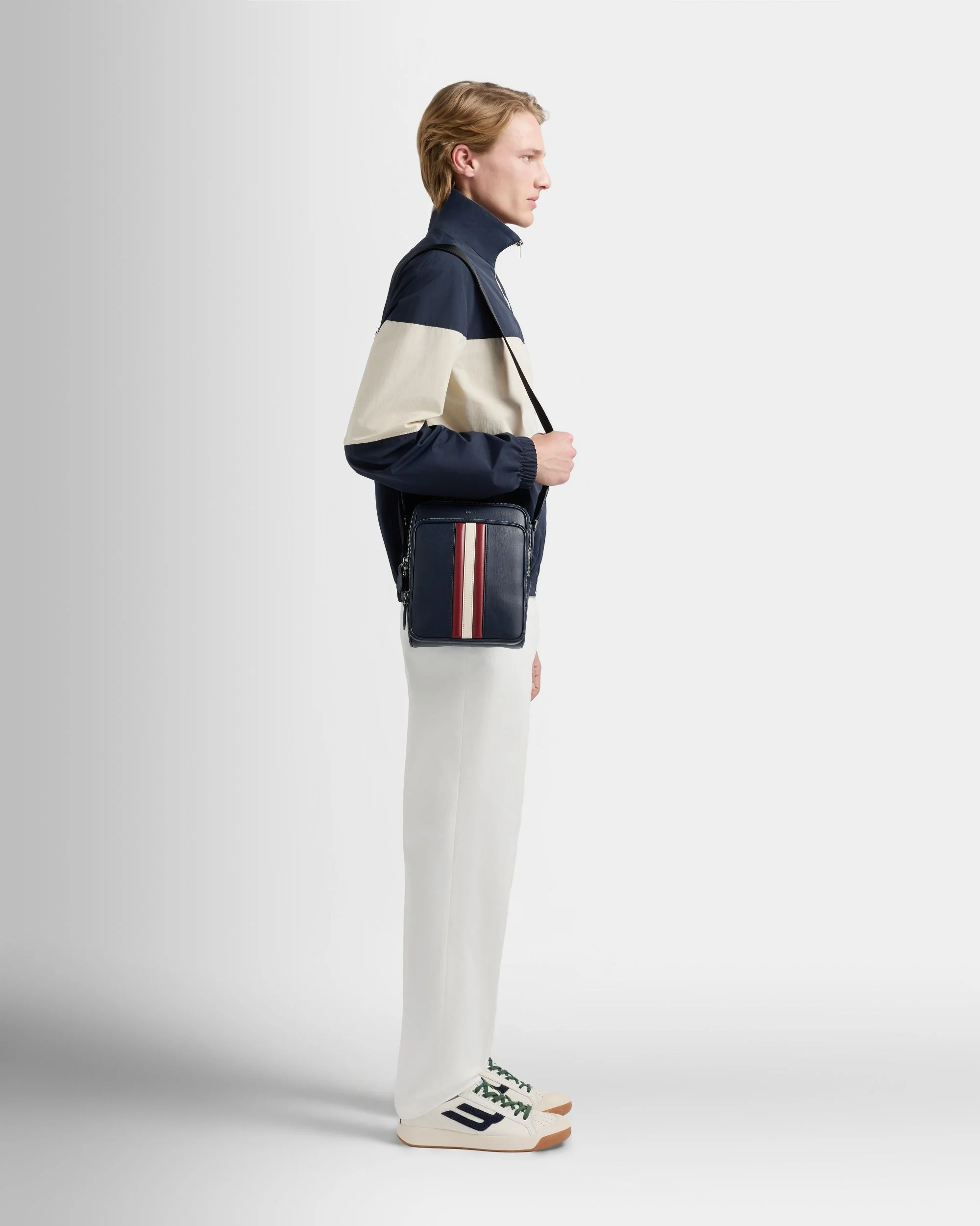 Mythos Crossbody Bag in Navy Blue Recycled Leather - Image 2