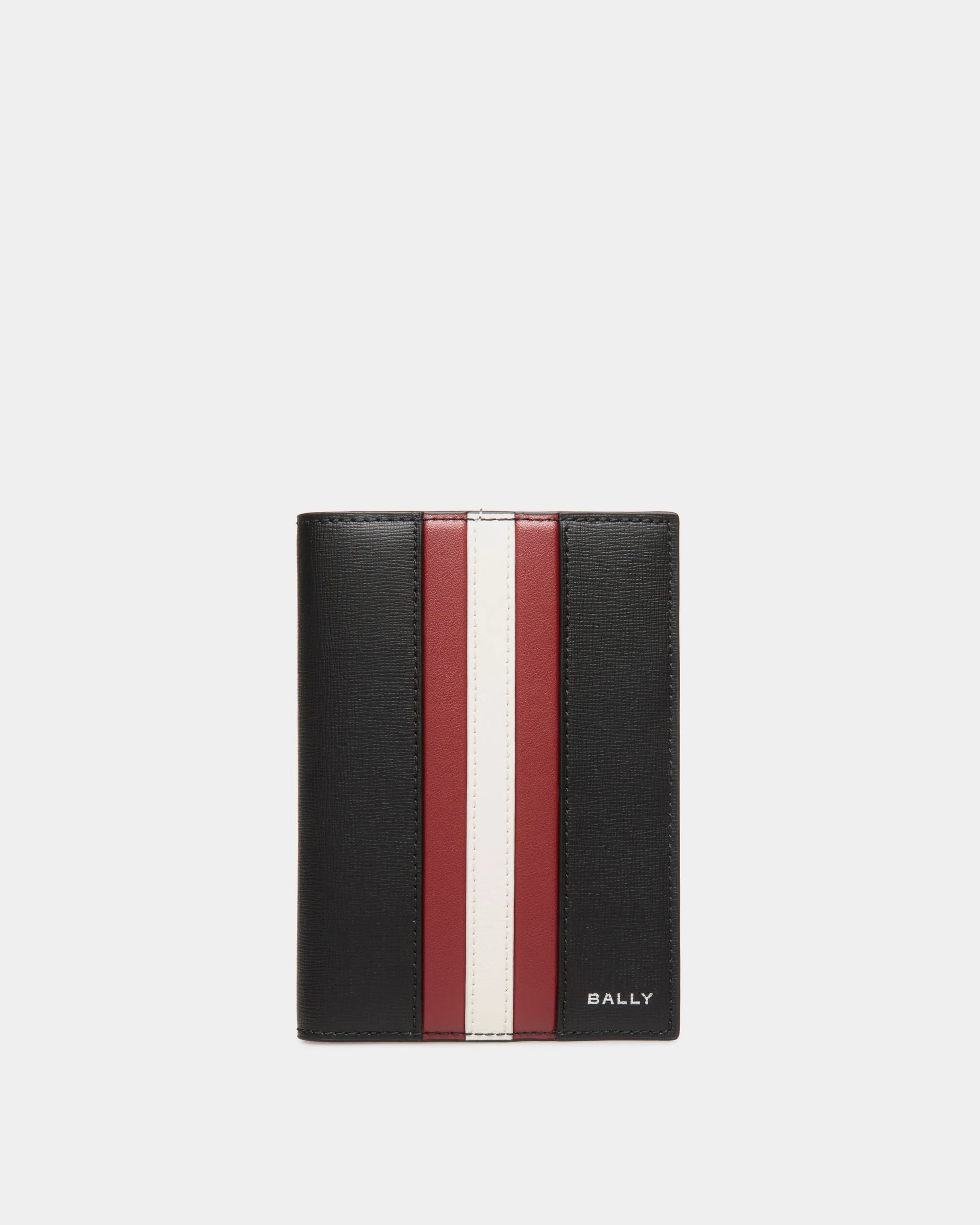 Mythos Passport Holder in Black Recycled Leather
