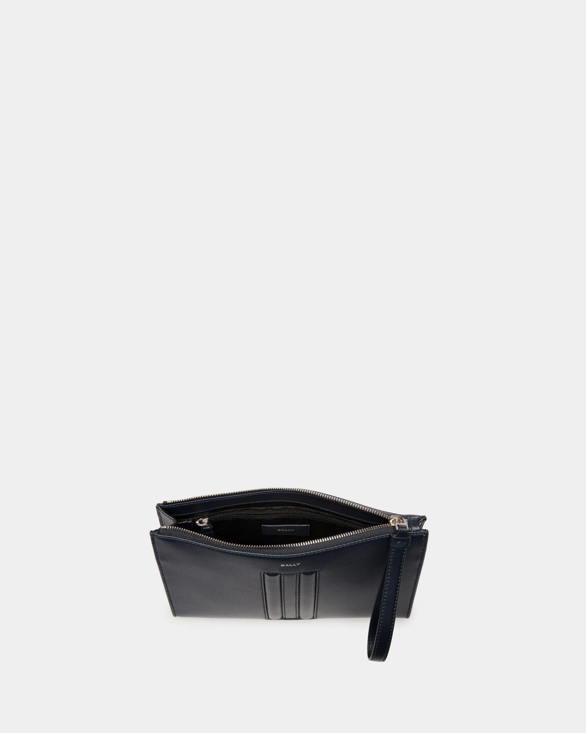 Mythos Pouch in Navy Blue Recycled Leather - Image 4