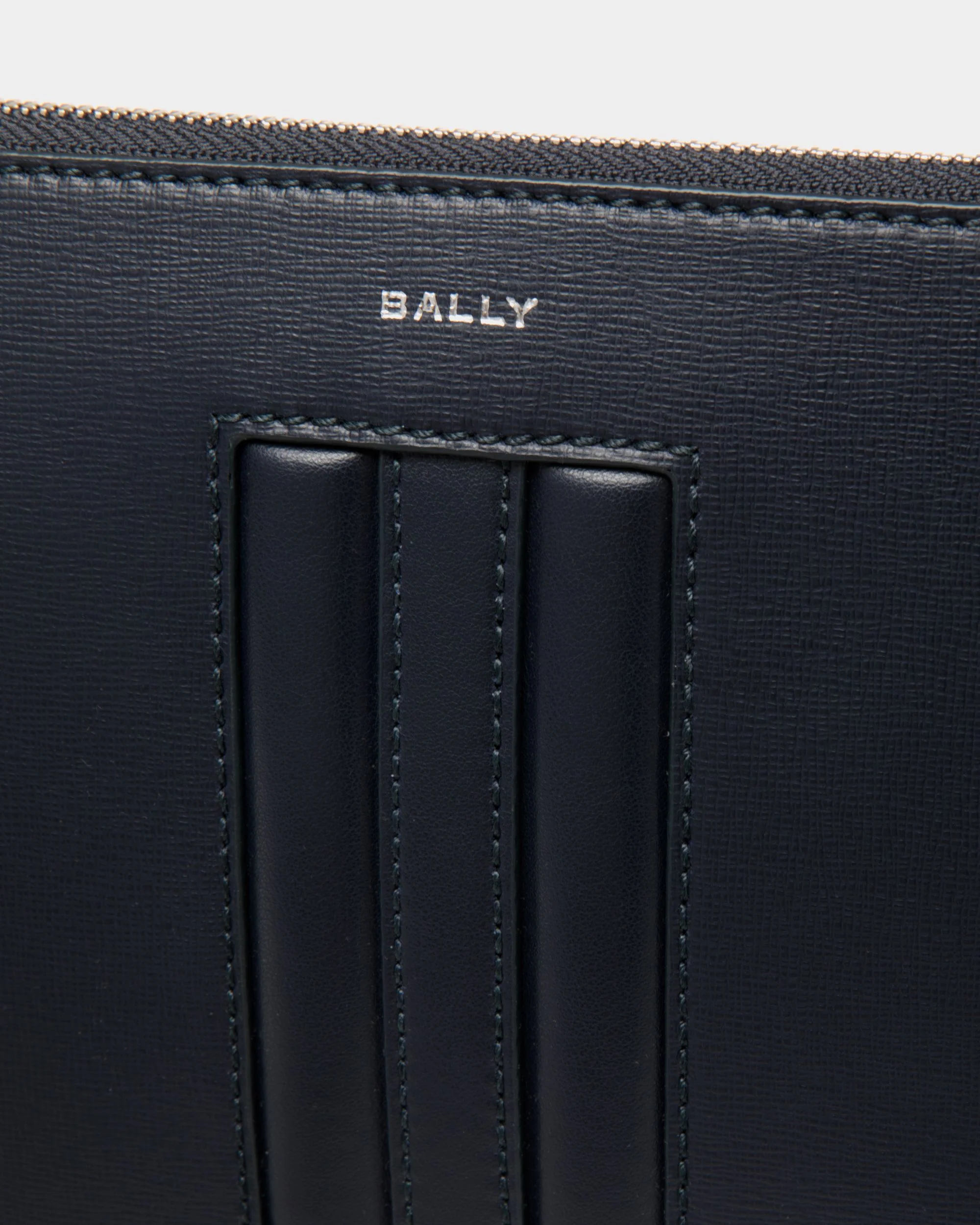 Mythos Pouch in Navy Blue Recycled Leather - Image 5