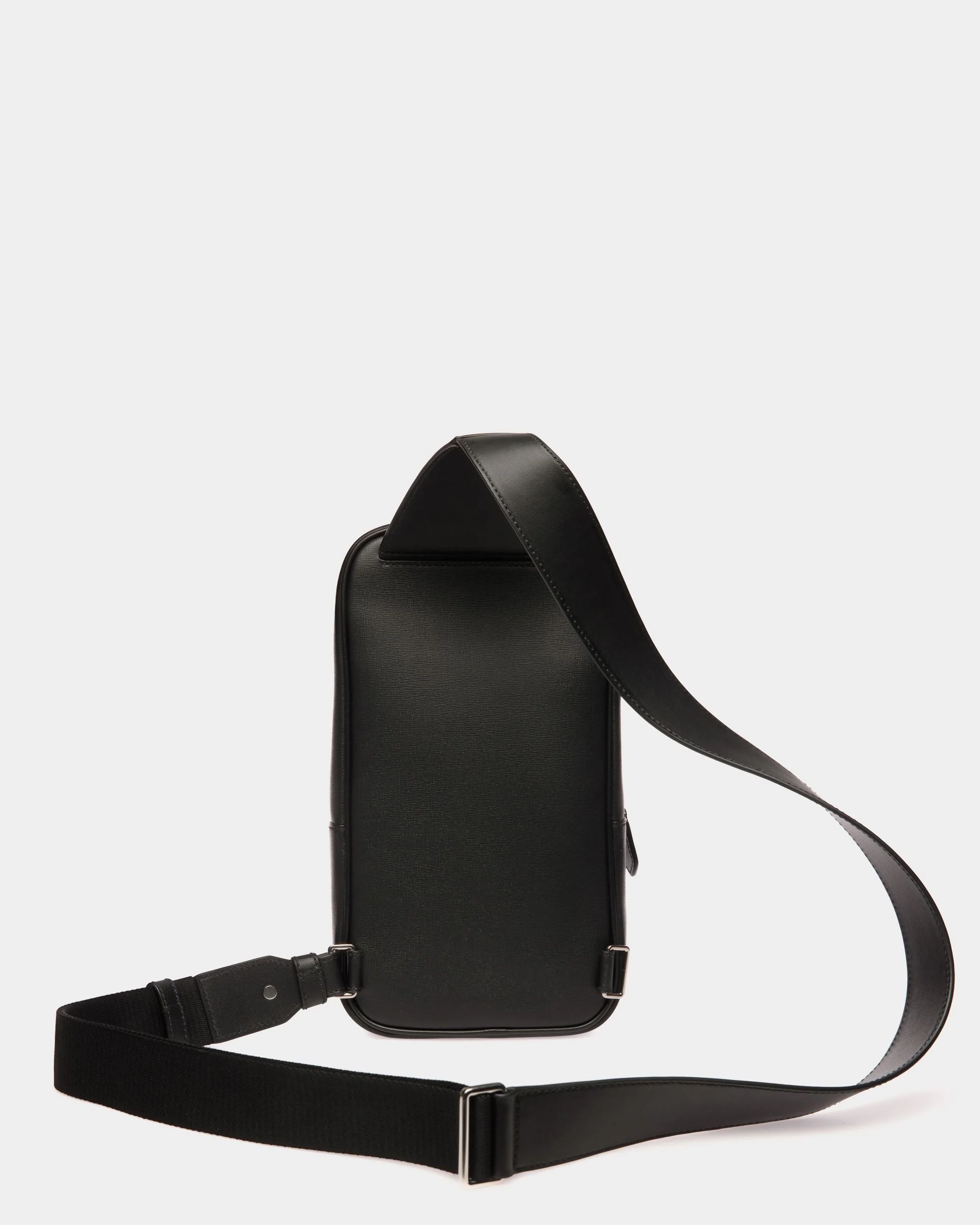 Mythos Sling Bag In Black Recycled Leather - Image 2