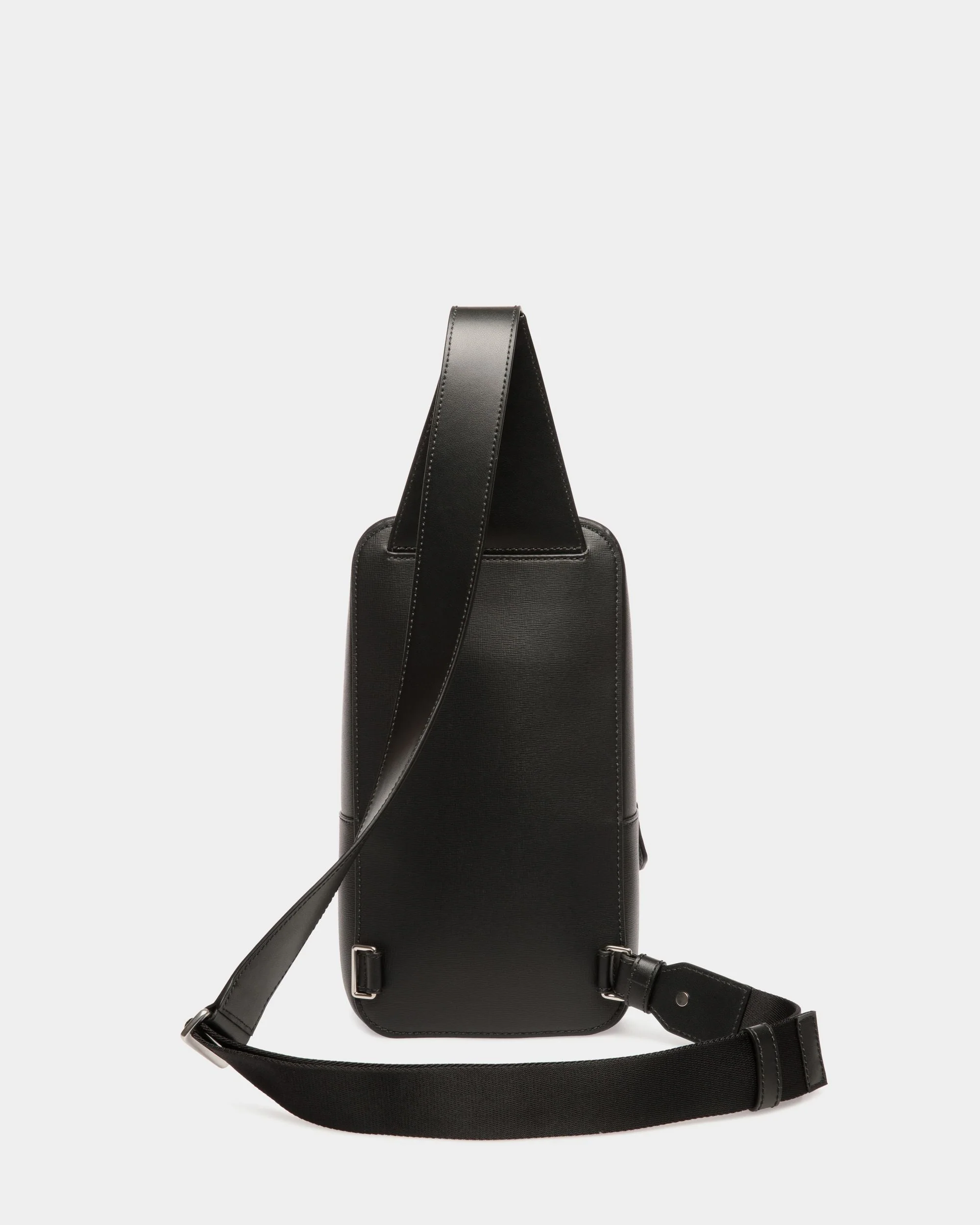Mythos Sling Bag In Black Recycled Leather - Image 2