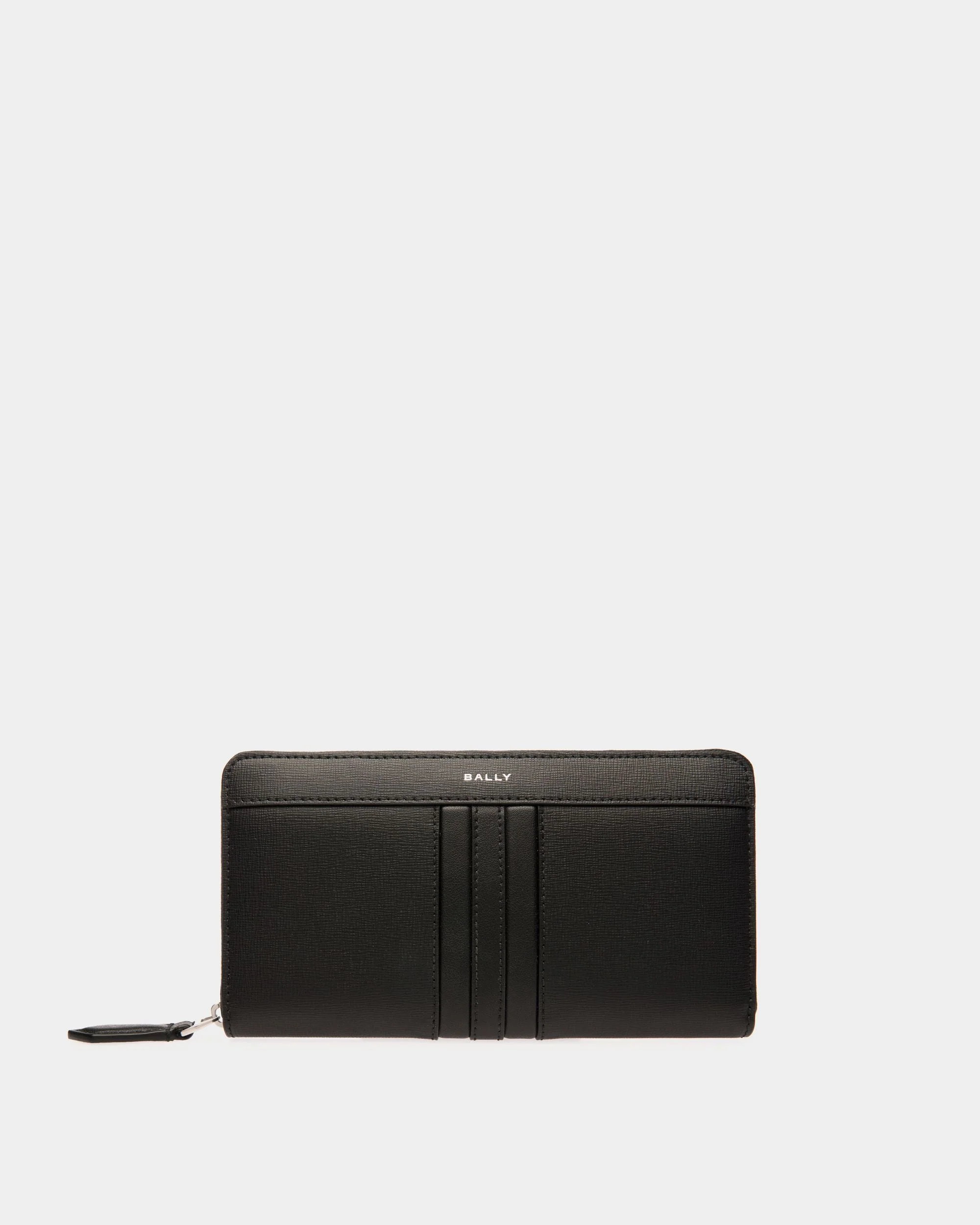 Mythos Zip Around Wallet In Black Recycled Leather