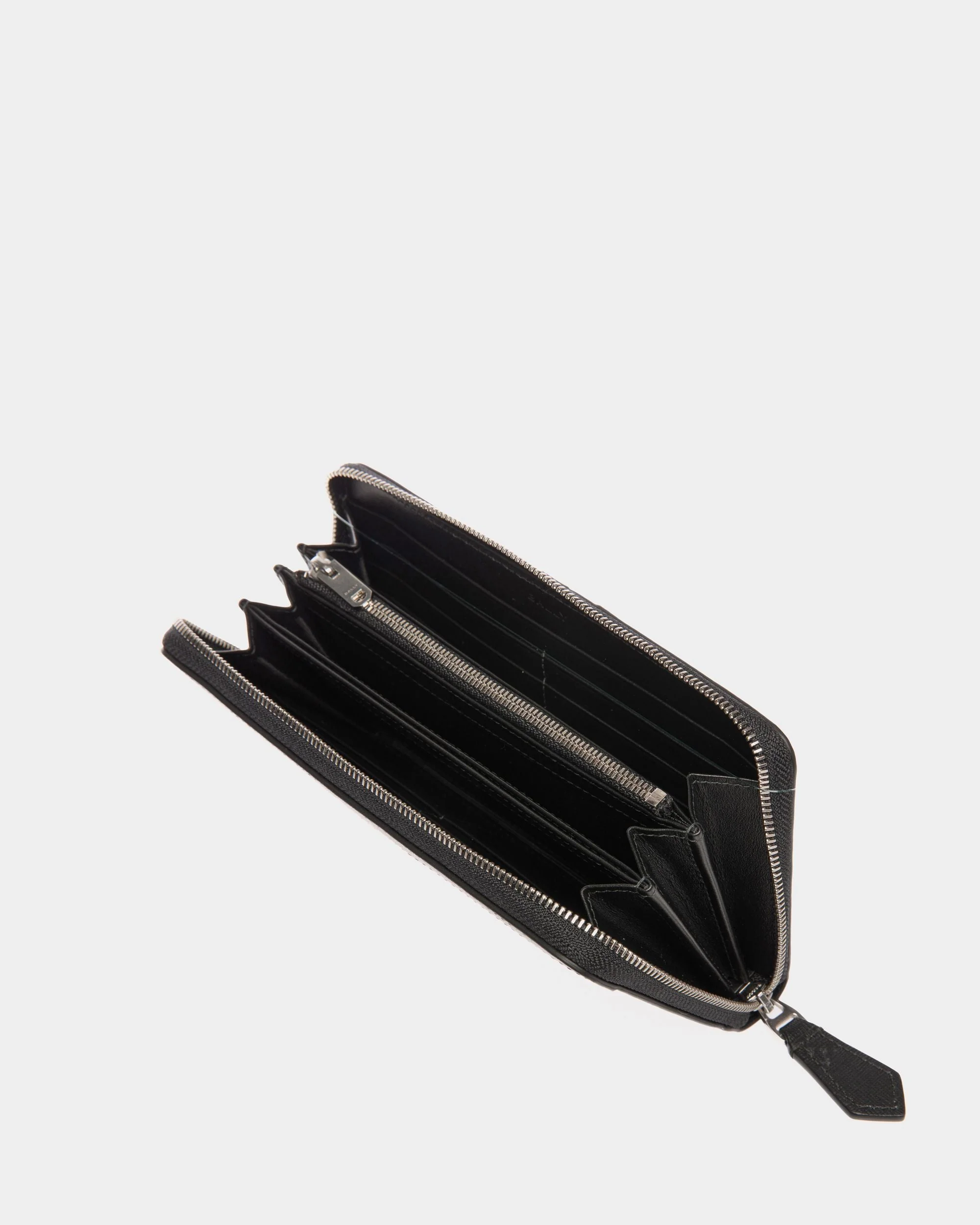 Mythos Zip Around Wallet In Black Recycled Leather - Image 3