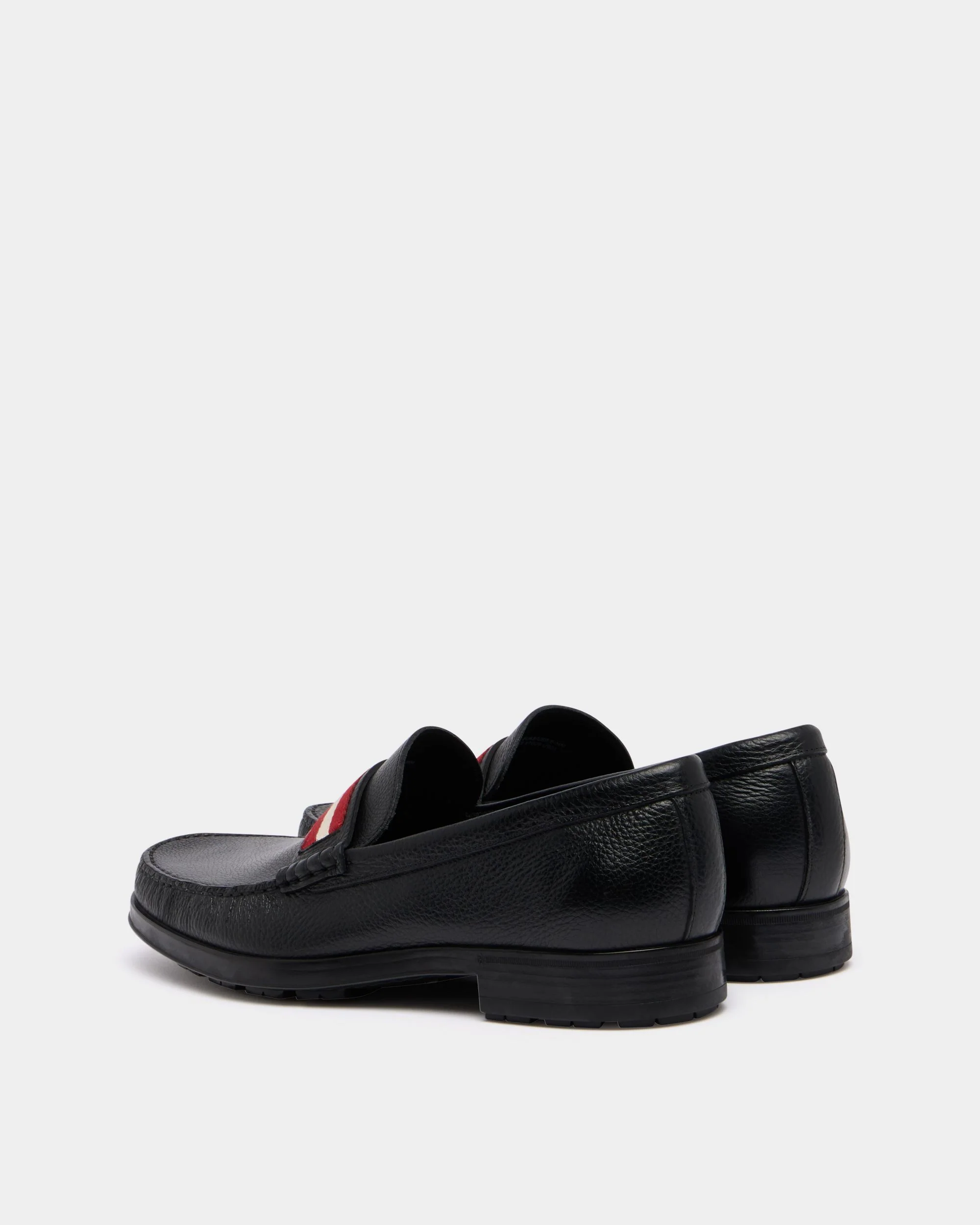 Odeny Loafer in Black Grained Leather - Image 4