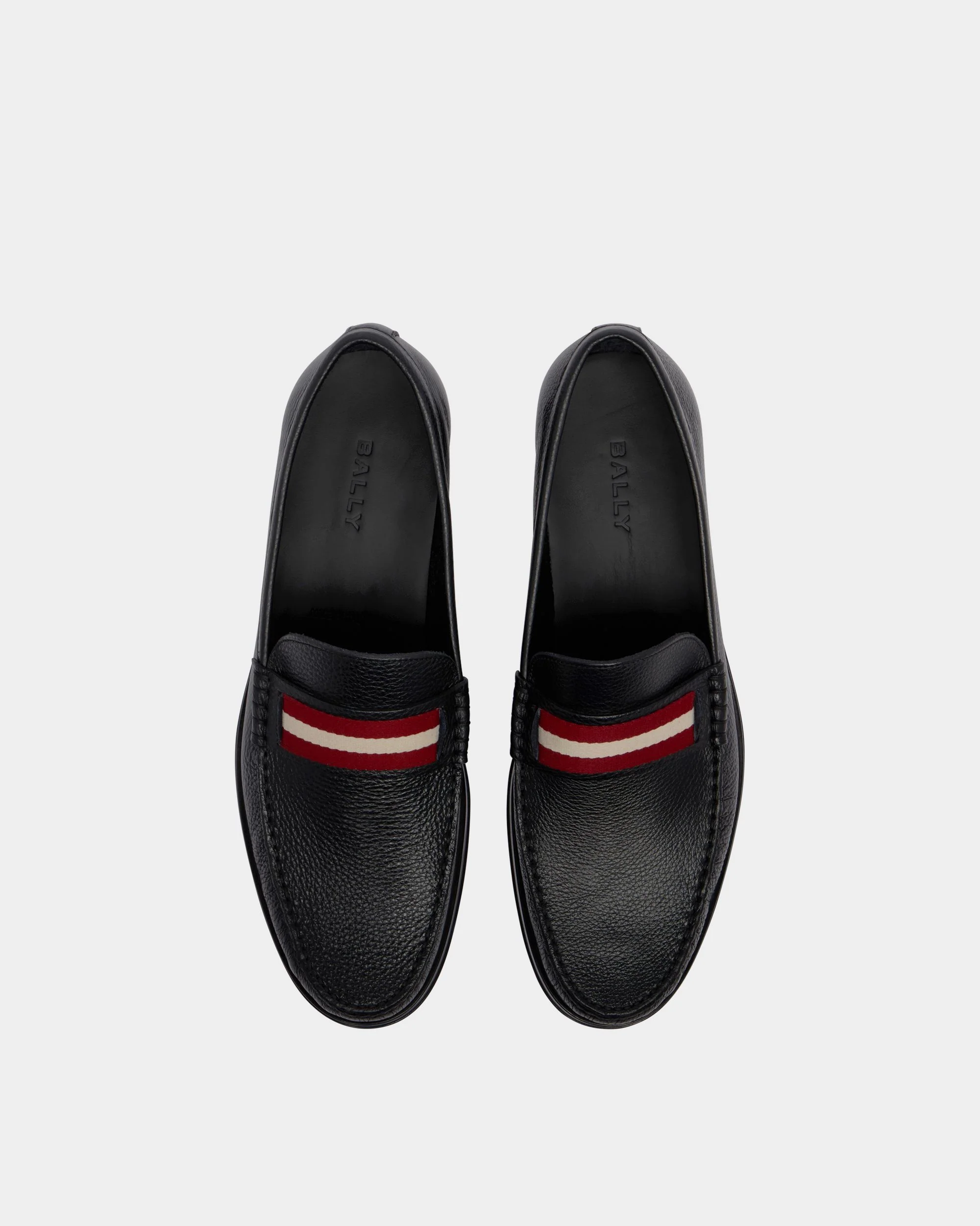 Odeny Loafer in Black Grained Leather - Image 5