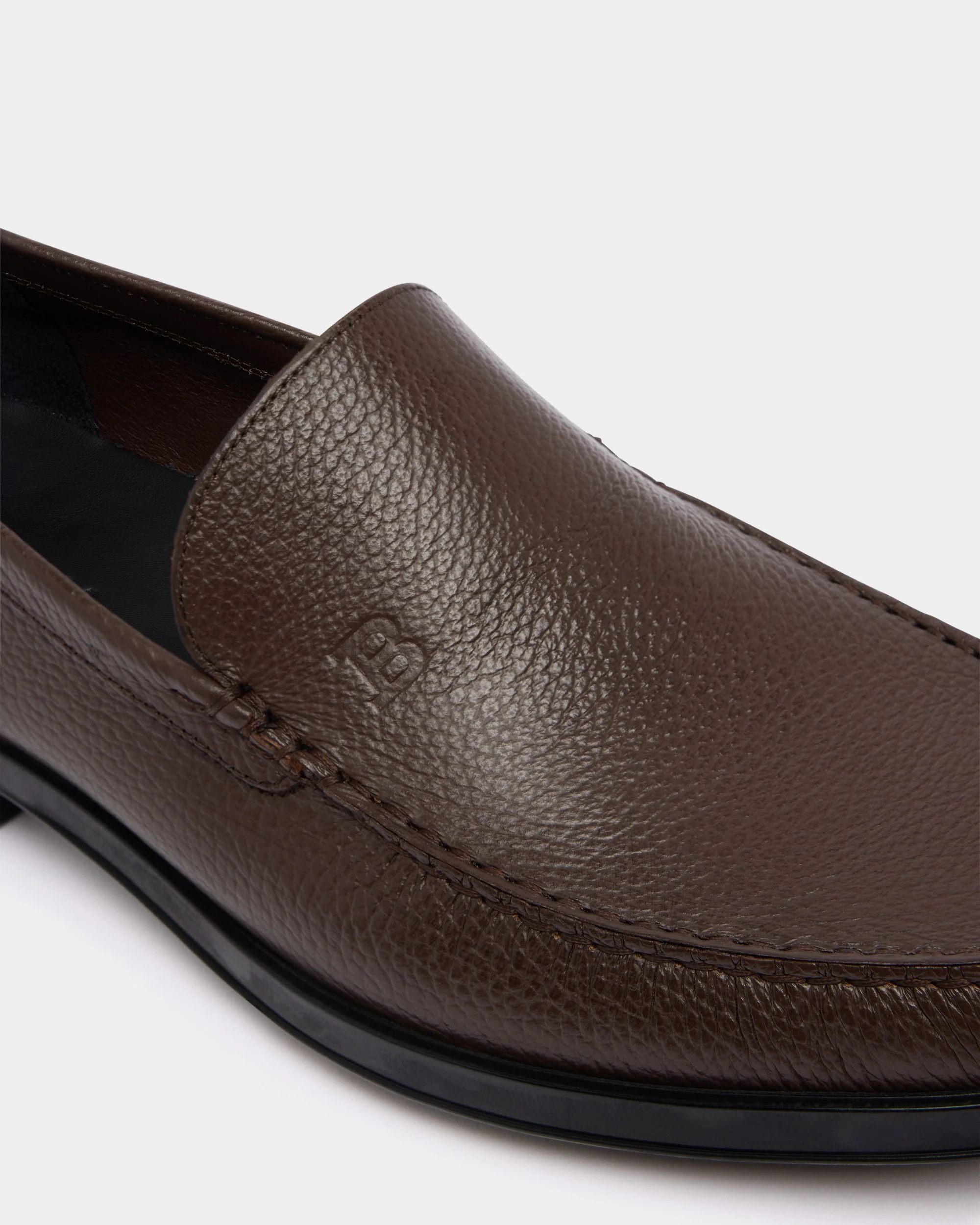 Odeny Loafer in Brown Grained Leather - Image 6