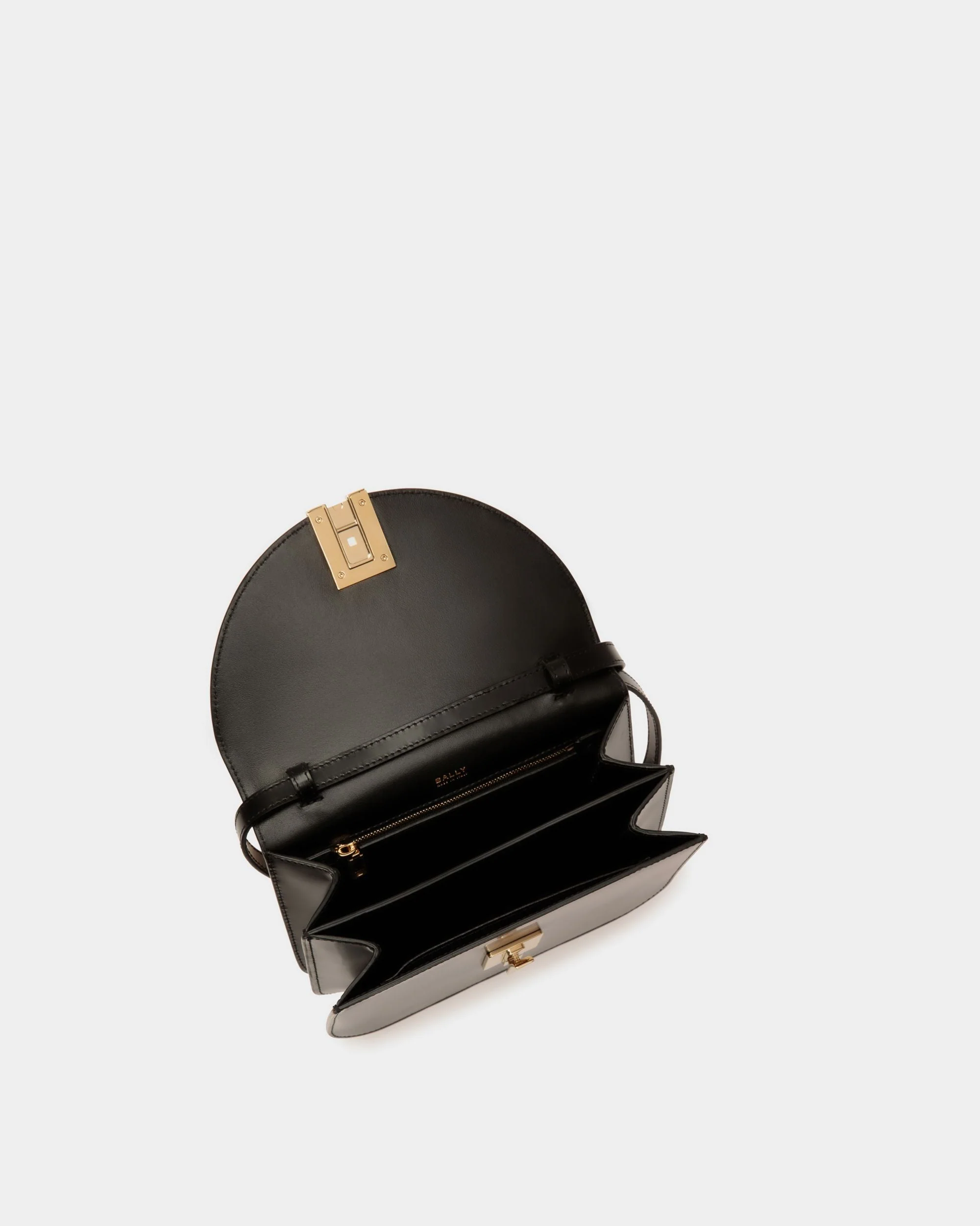 Ollam Crossbody Bag in Black Brushed Leather - Image 5