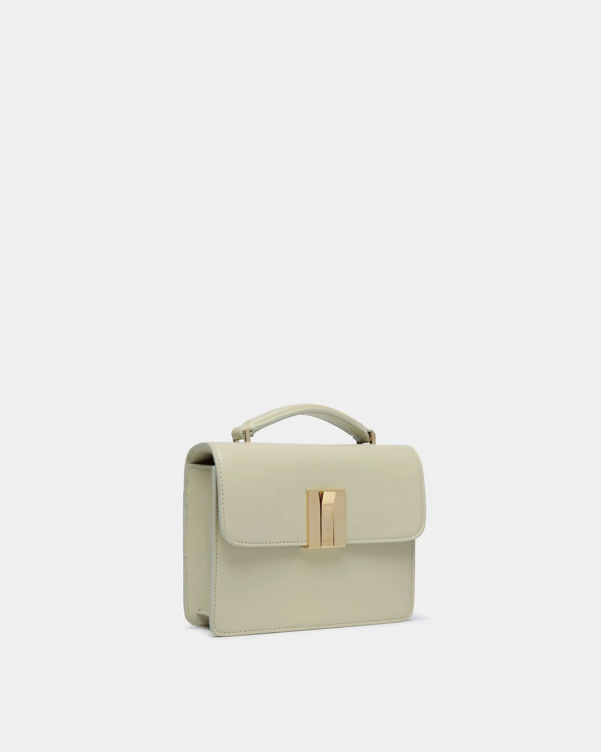 Ollam Mini Top Handle Bag in Antique White Brushed Leather - Image 3