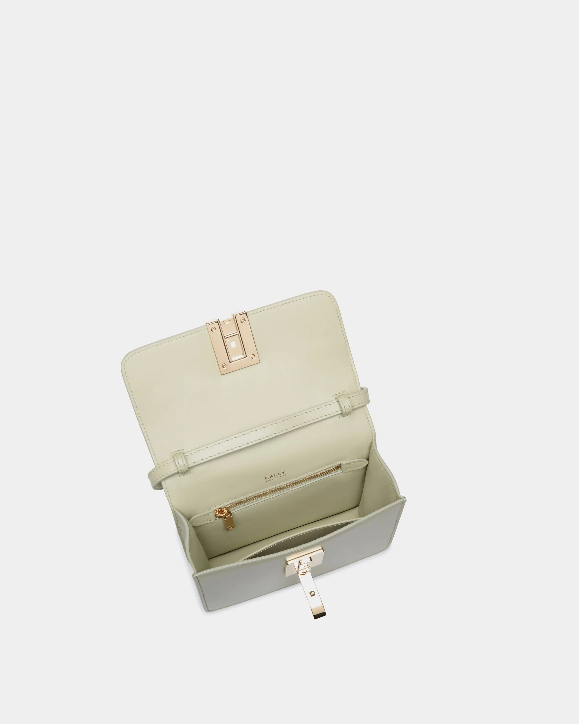 Ollam Mini Top Handle Bag in Antique White Brushed Leather - Image 4