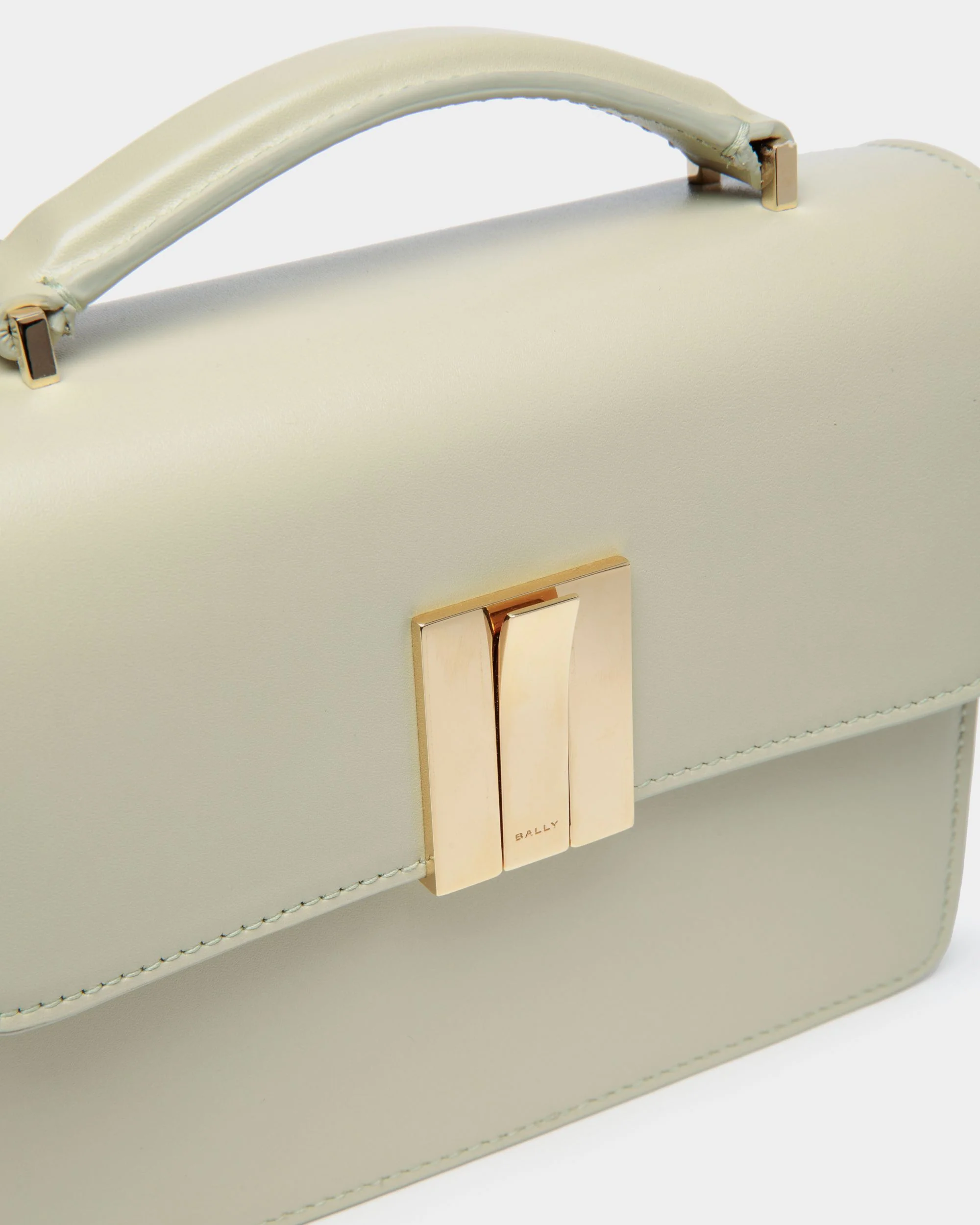 Ollam Mini Top Handle Bag in Antique White Brushed Leather - Image 5