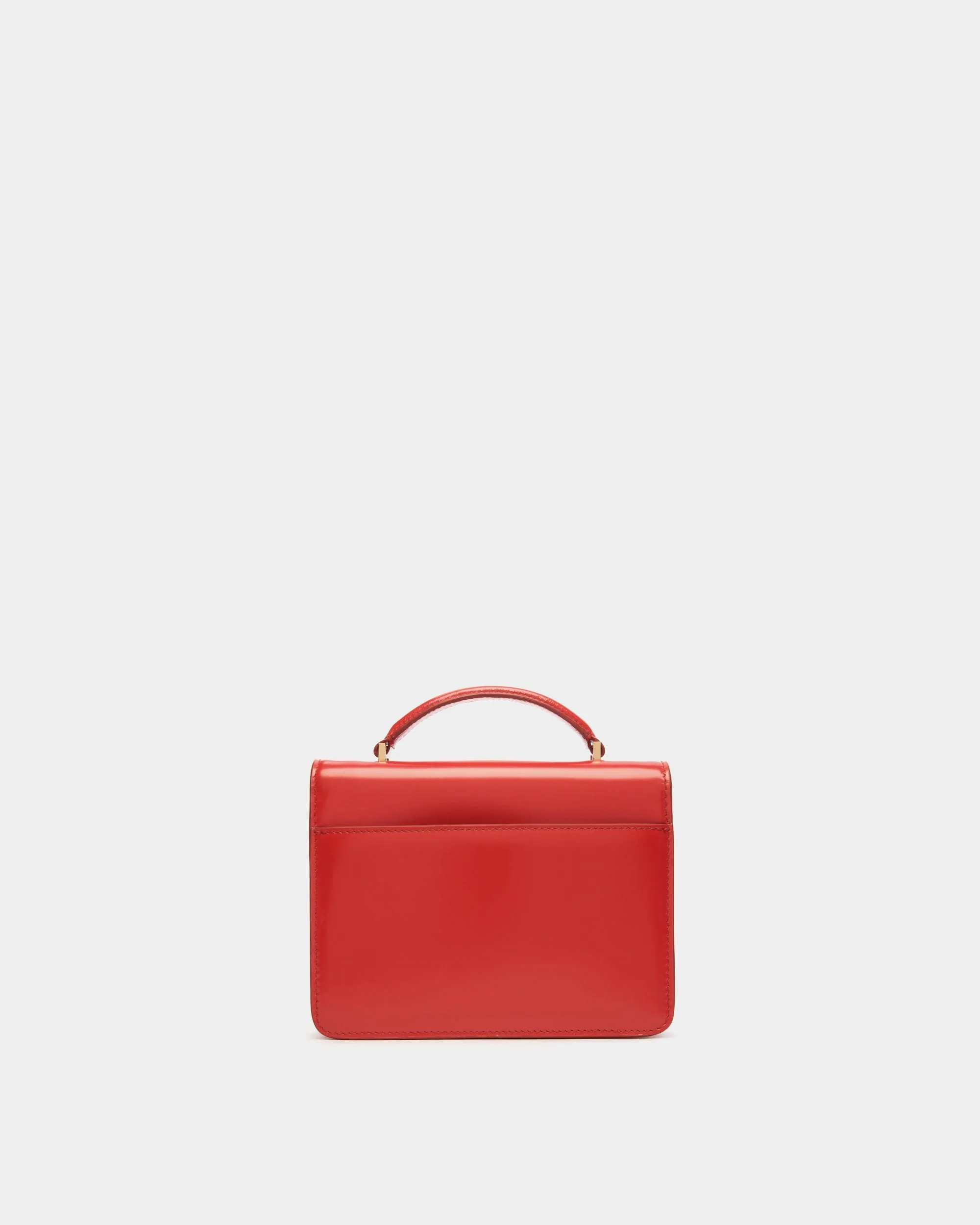 Ollam Mini Top Handle Bag in Candy Red Brushed Leather - Image 3
