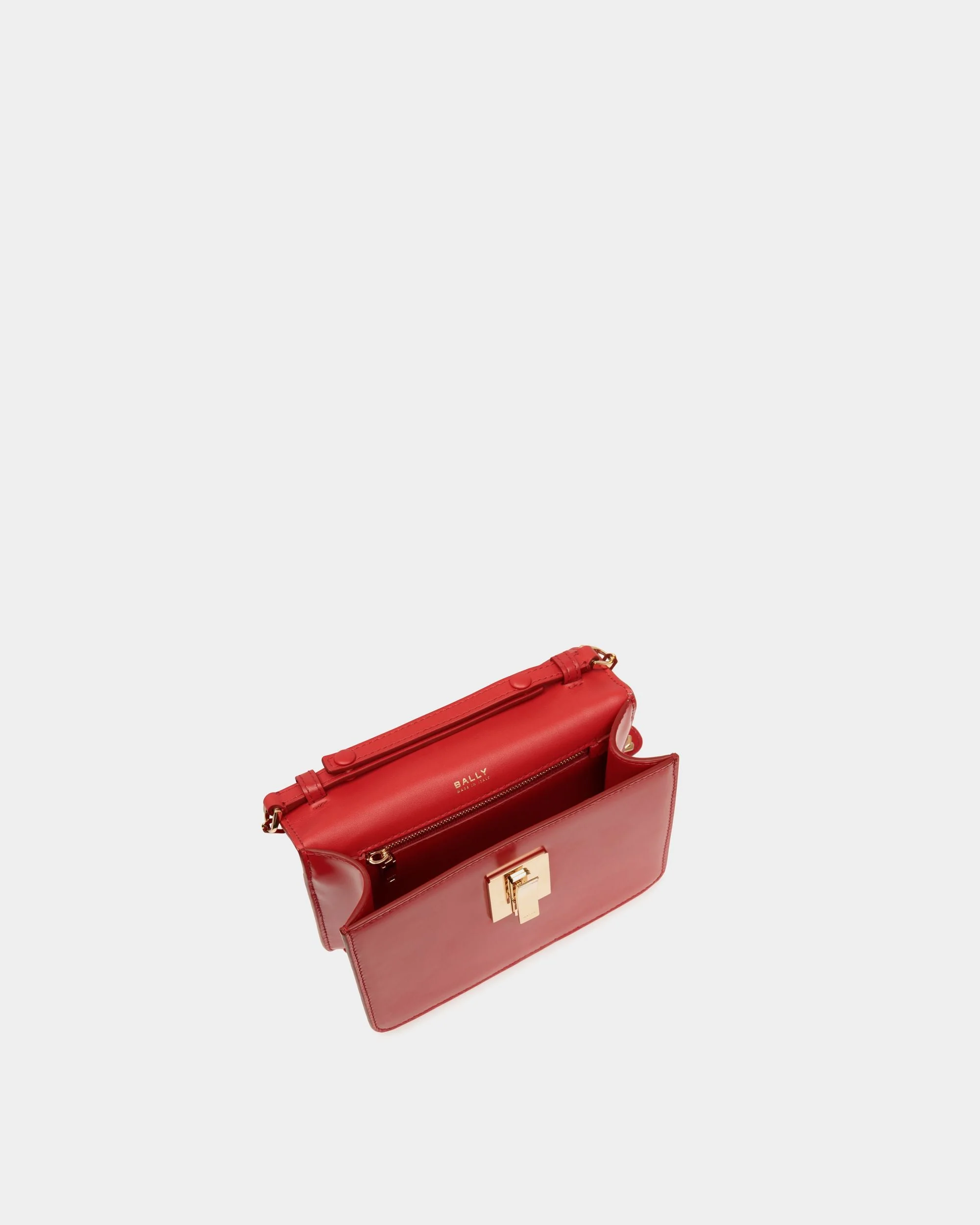 Ollam Mini Top Handle Bag in Candy Red Brushed Leather - Image 5