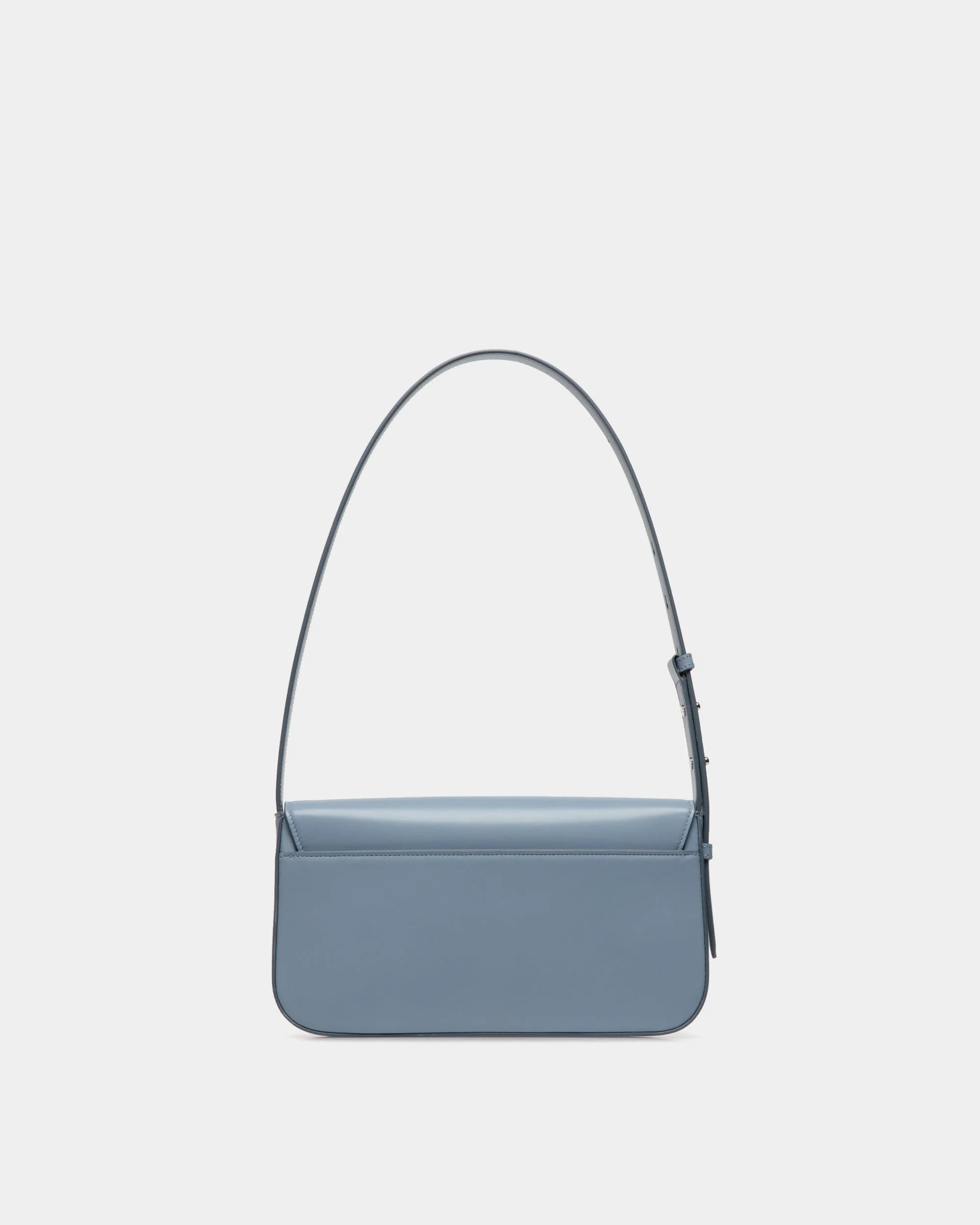 Ollam Small Shoulder Bag in Light Blue Leather - Image 3