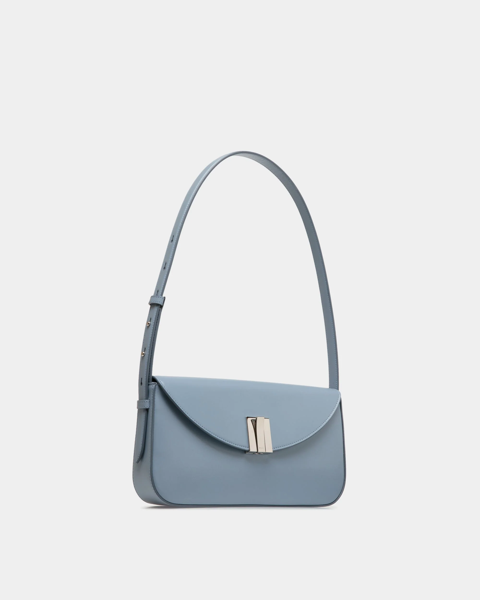 Ollam Small Shoulder Bag in Light Blue Leather - Image 4