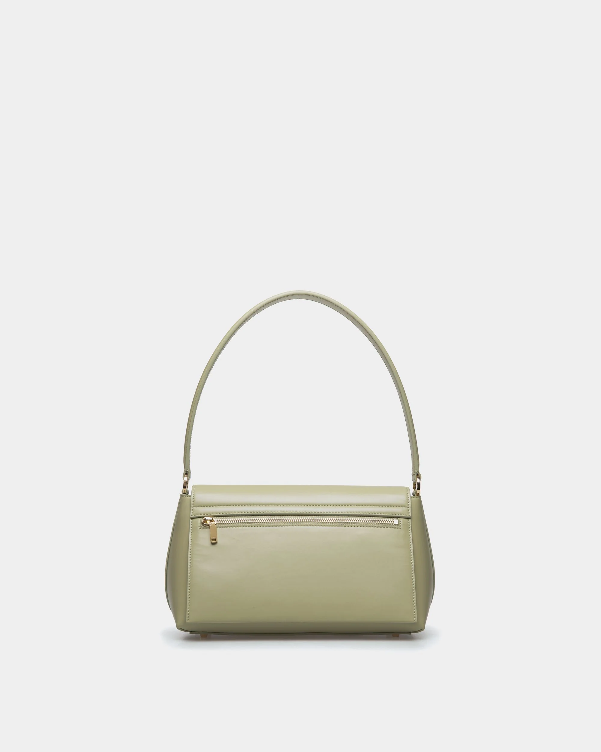 Ollam Small Top Handle Bag In Light Green Leather - Image 2