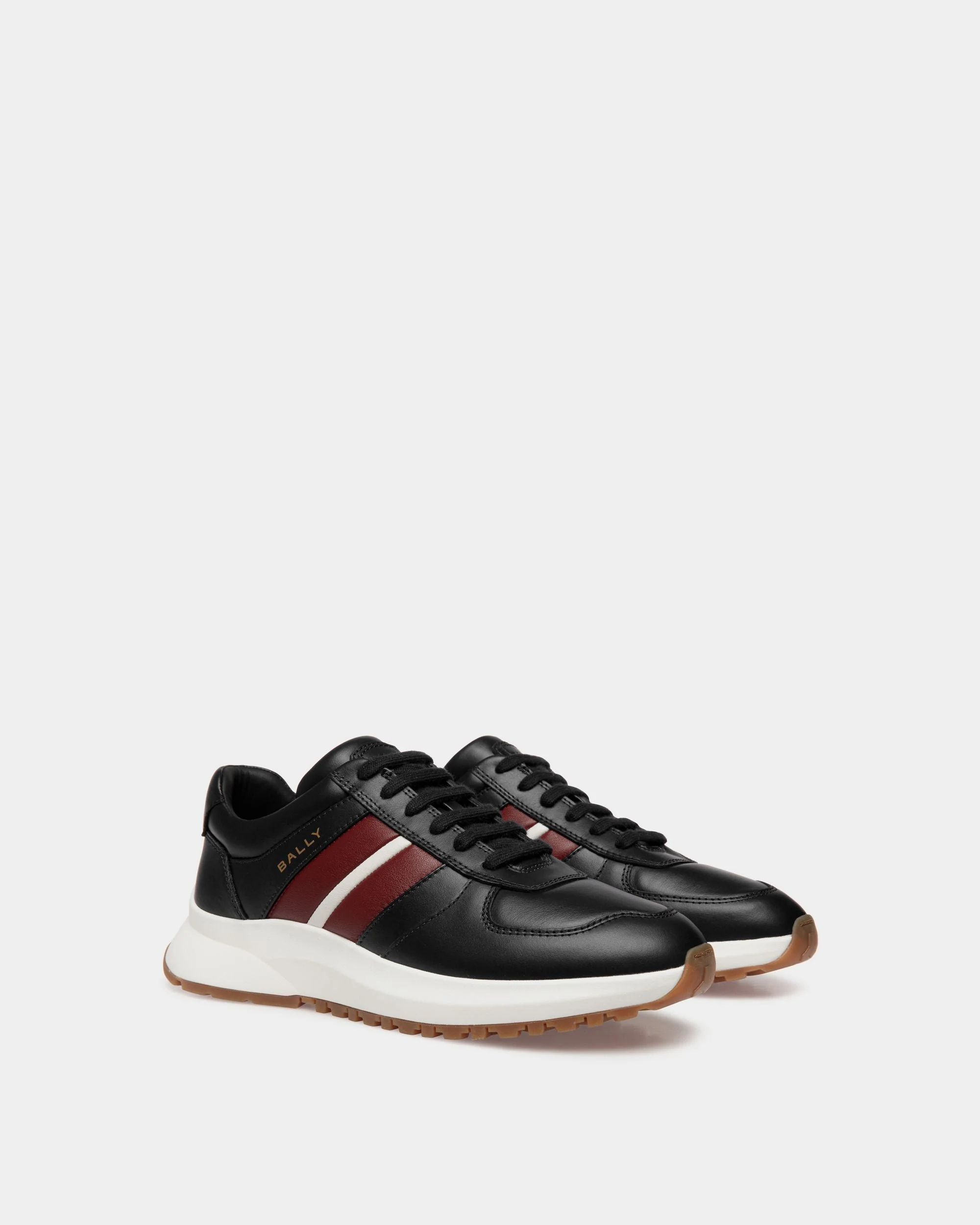 Outline Sneaker In Black and Red Leather - Image 2