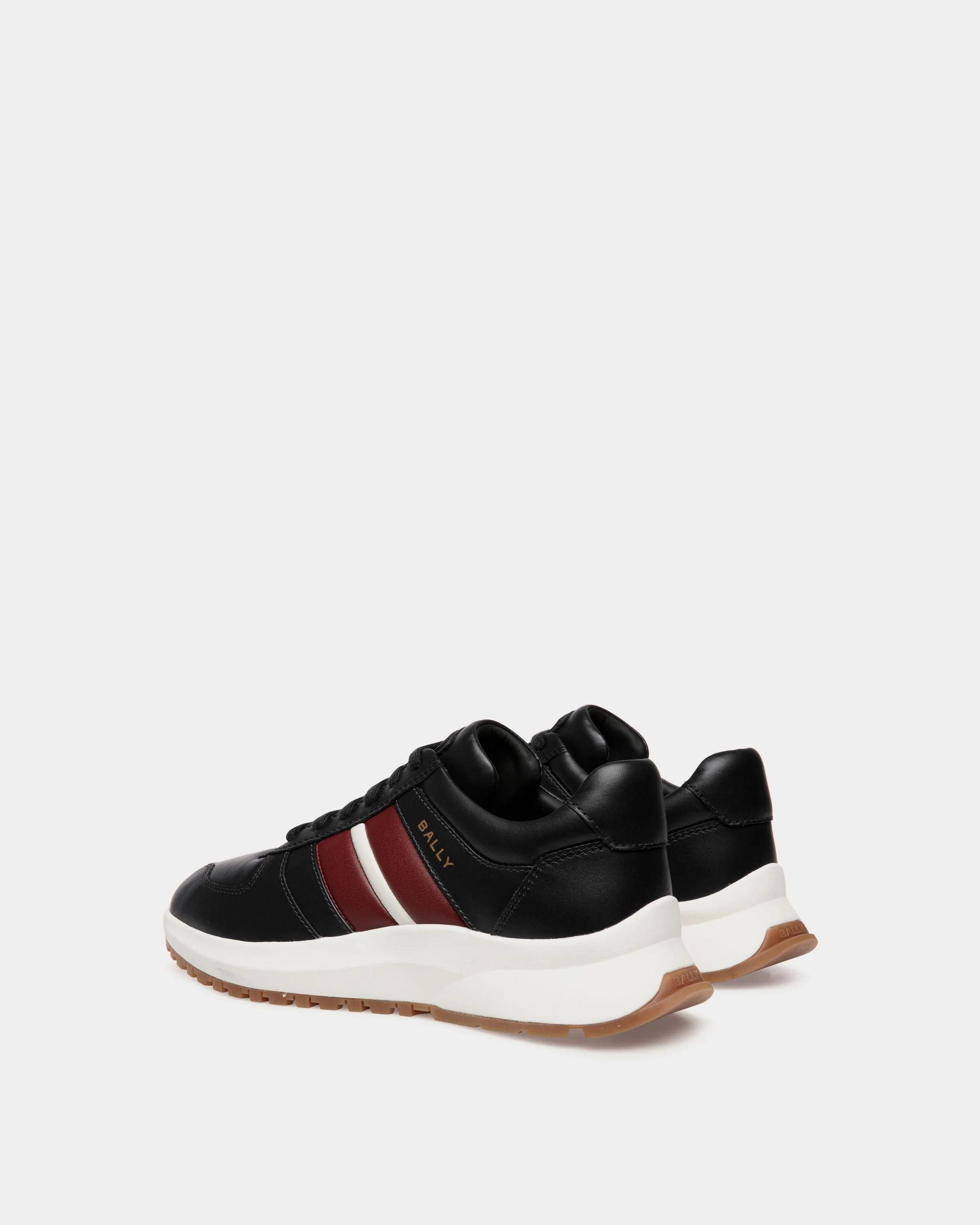 Outline Sneaker In Black and Red Leather - Image 3
