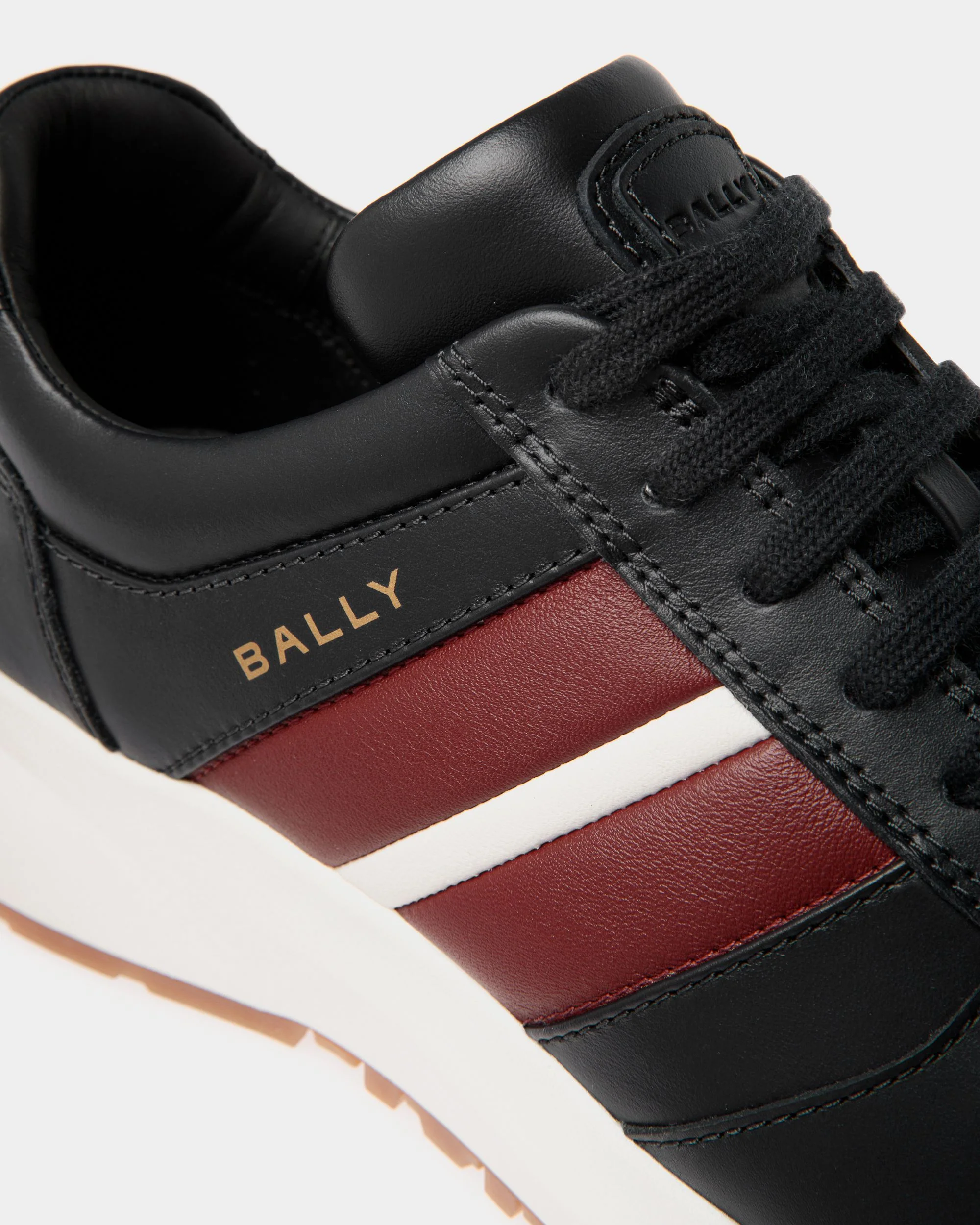 Outline Sneaker In Black and Red Leather - Image 5